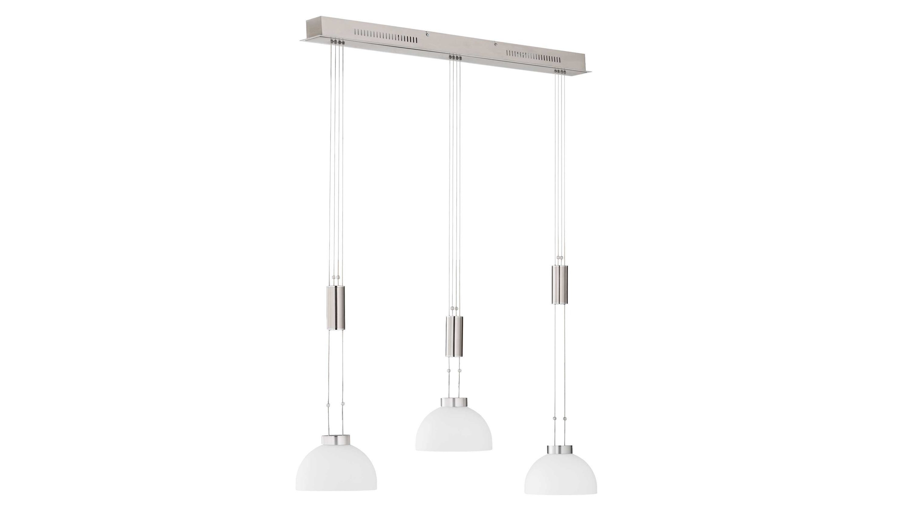 FH LED-Pendelleuchte Avignon opalweißes Glas & Nickel  Länge ca. 98 cm