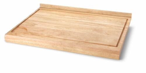 Großes Back- und Arbeitsbrett aus Holz  mit Saftrille und Anschlagkante