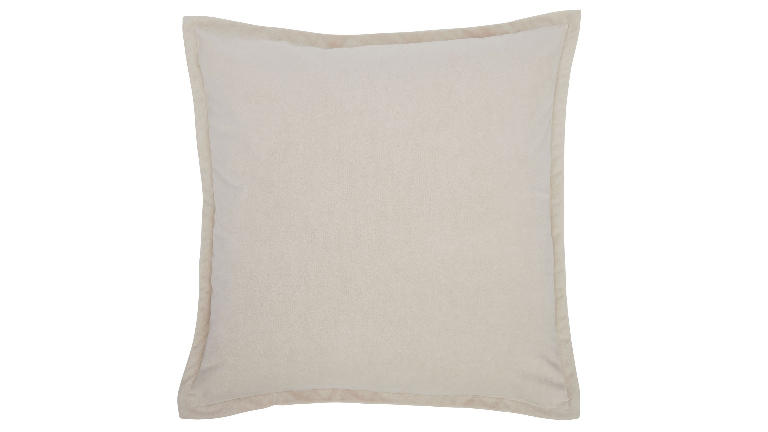 Beige quadratische Kissenhülle mit breitem Rand Quadratische Kissenhülle in beiger Farbe mit breitem Rand