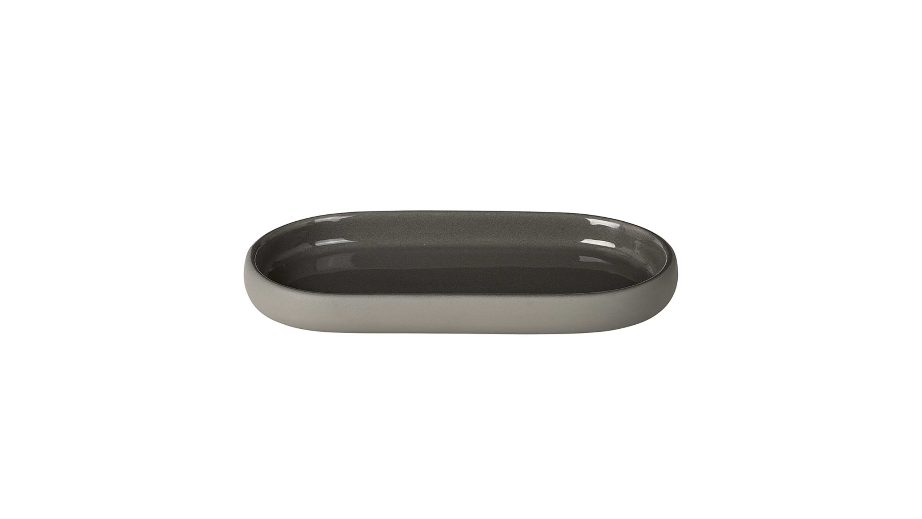 blomus Ablageschale Sono graubraune Keramik  Länge ca. 19 cm