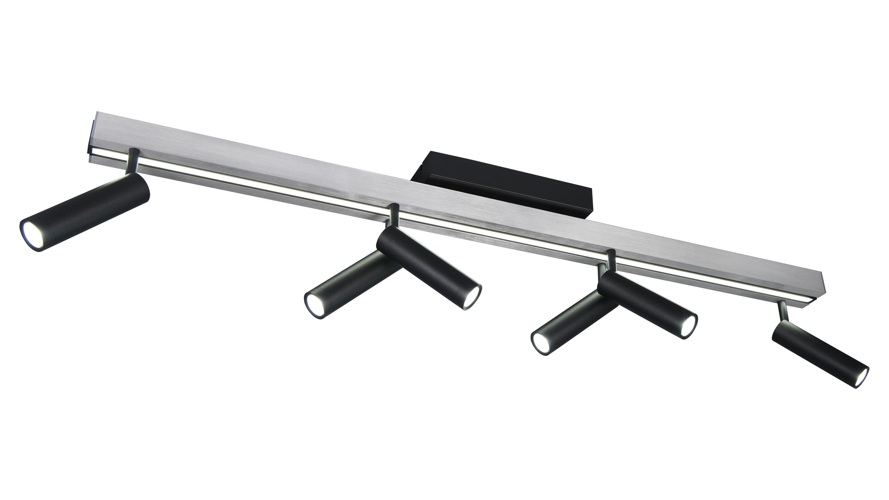 TRIO Deckenleuchte Zeno Aluminium  Breite ca. 180 cm