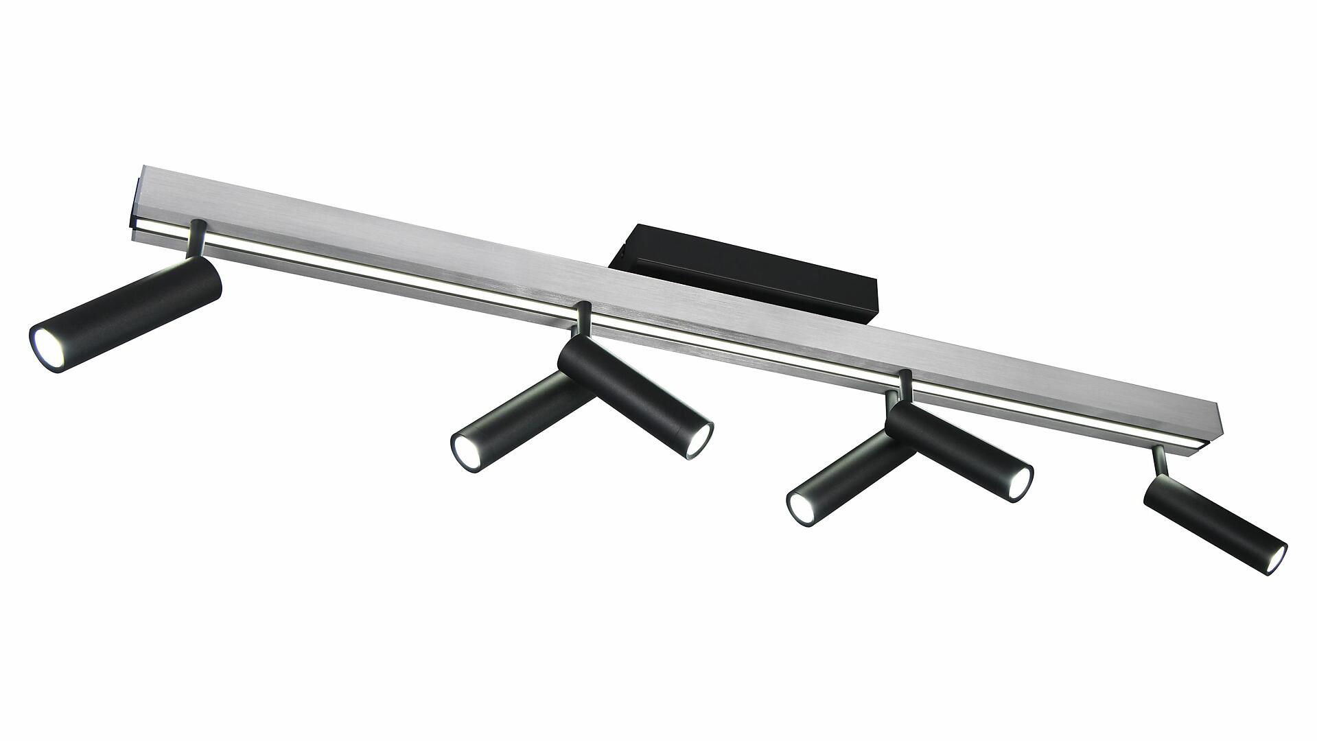 Trio Leuchten Deckenleuchte Zeno Aluminium Metallfarben dimmbar 180 cm