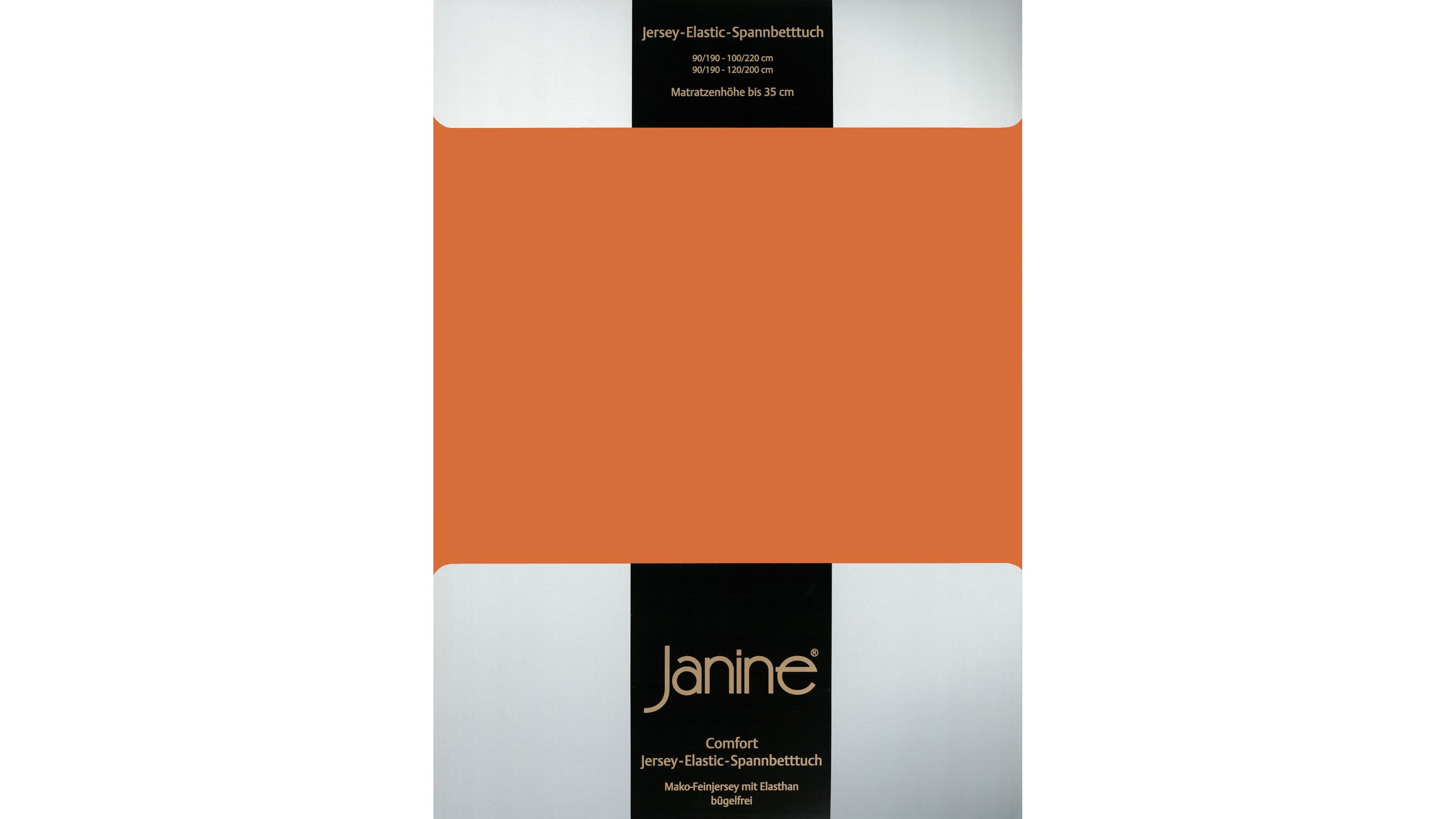 Spannbettlaken in rost-orange mit elastischem Jersey-Stoff