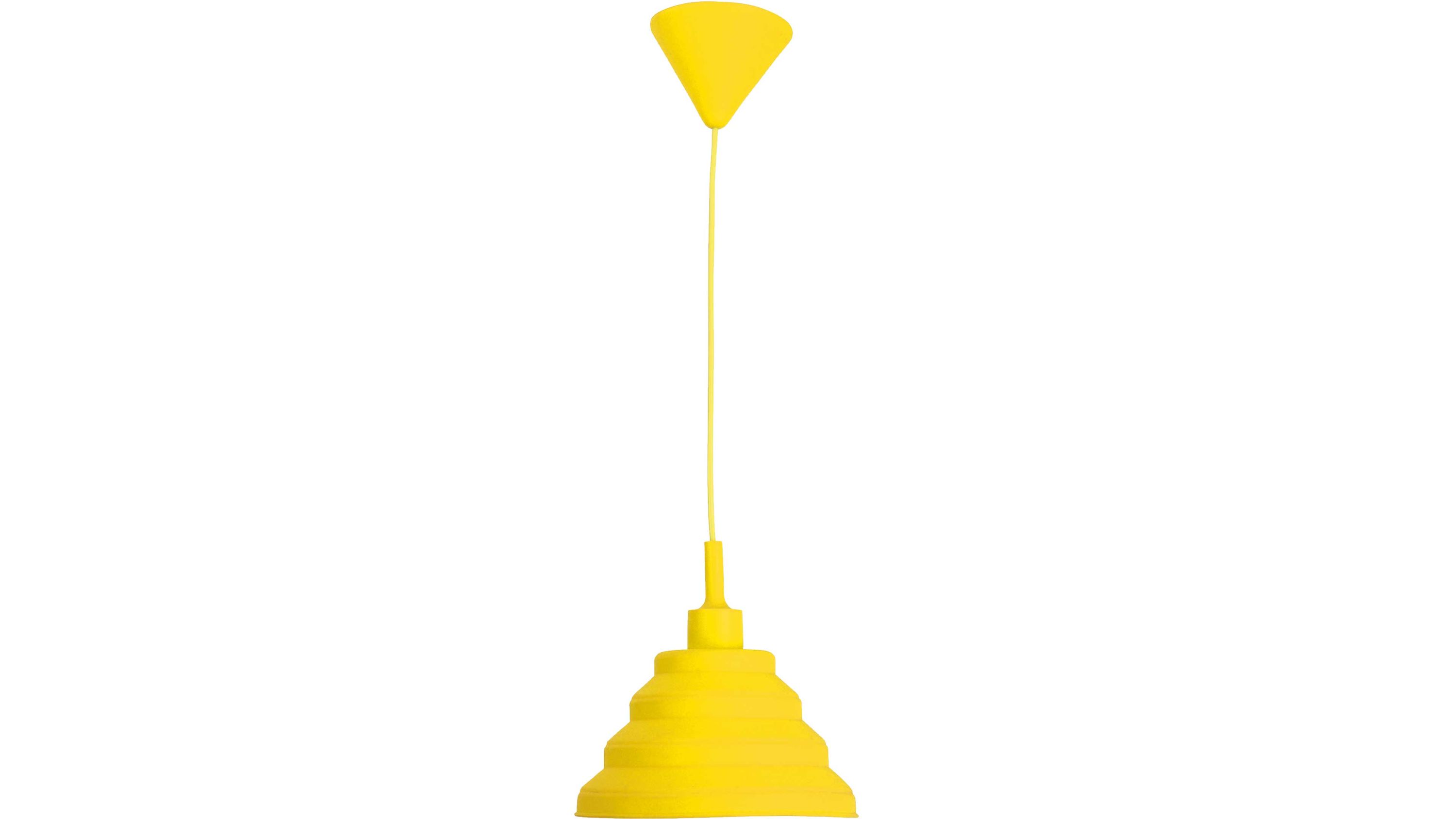 Pendelleuchte mit gestufter runder Form in gelber Farbe