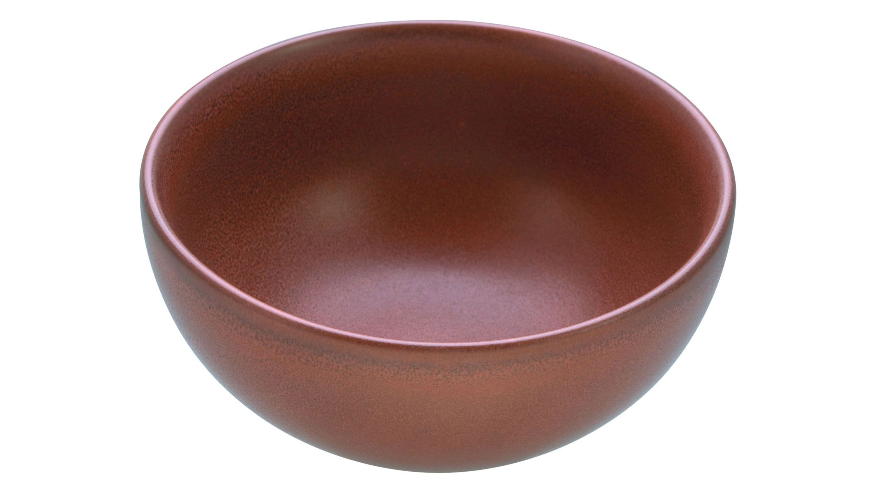 Runde Dipschale aus dunkelrotem Steinzeug mit glatter Oberfläche