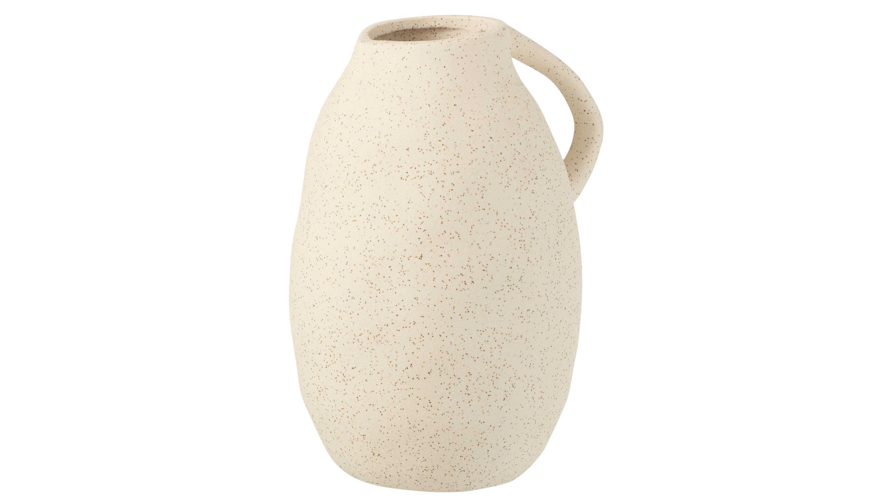 Vase in Krugform mit Henkel und Sprenkelmuster Beige gesprenkelte Vase in Krugform mit Henkel