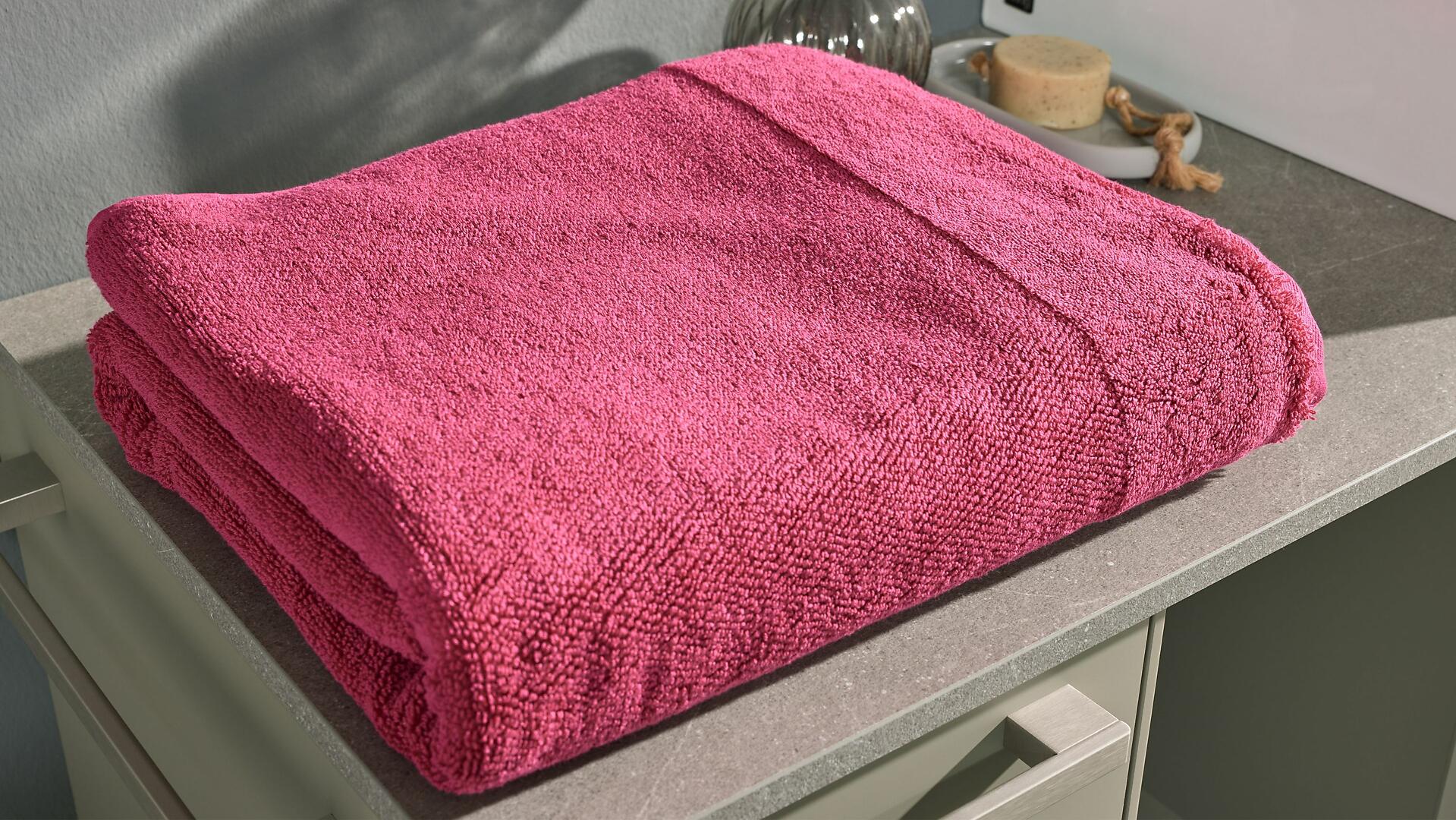 Done Wohnkauf Duschtuch Interliving Handtuch Serie 9108 pinkfarbene Baumwolle 100 x 150 cm