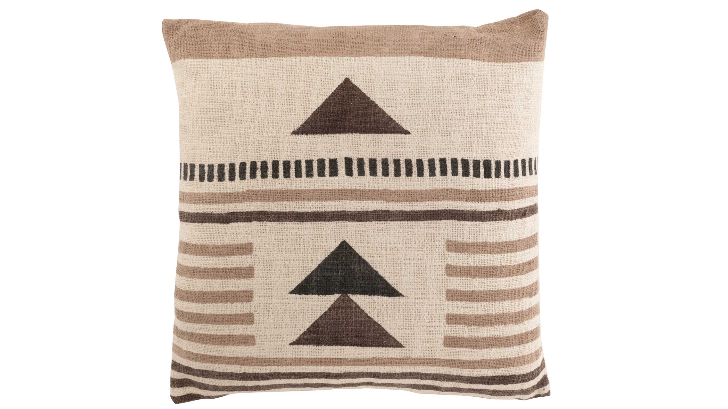 Quadratisches Kissen mit geometrischem Muster in Beige und Braun
