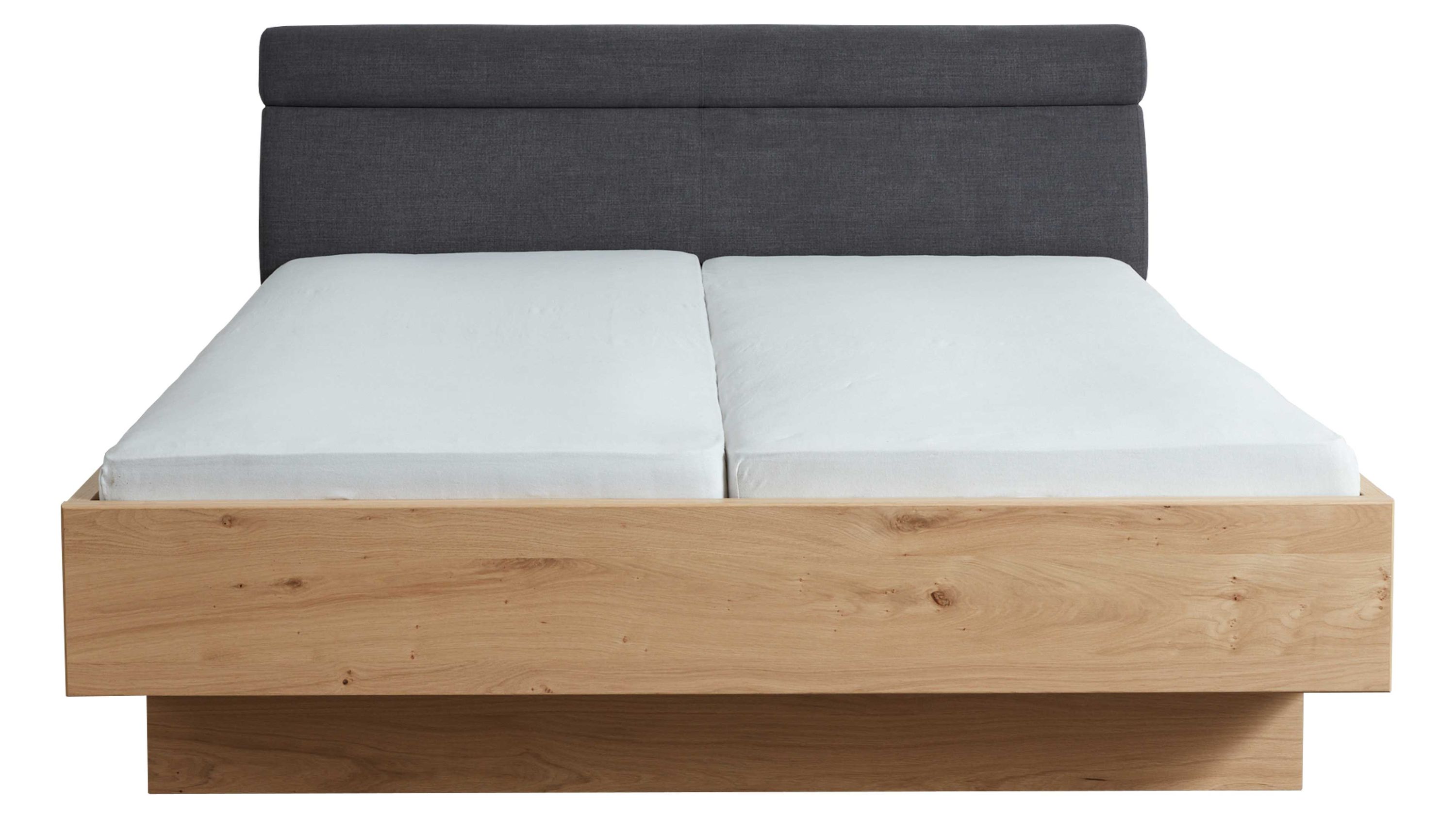 Interliving Schlafzimmer Serie 1023  Bettgestell 87538 schwebend, Liegefläche ca. 200 x 200 cm - Balkeneiche & Anthrazit