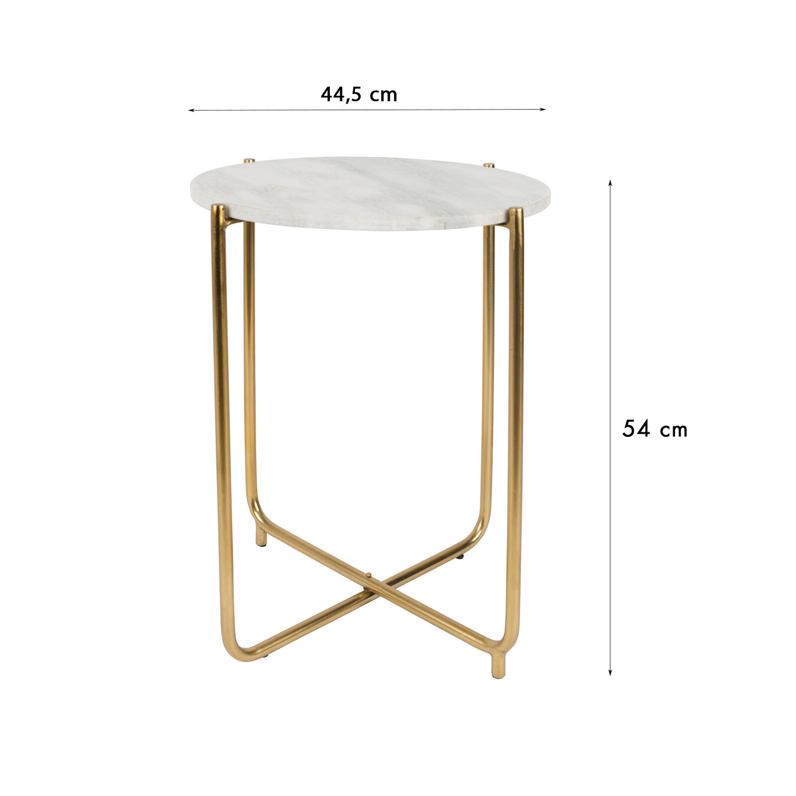 TOM Zuiver Beistelltisch Timpa Couchtisch Marmor Eisen weiß Messing rund modern