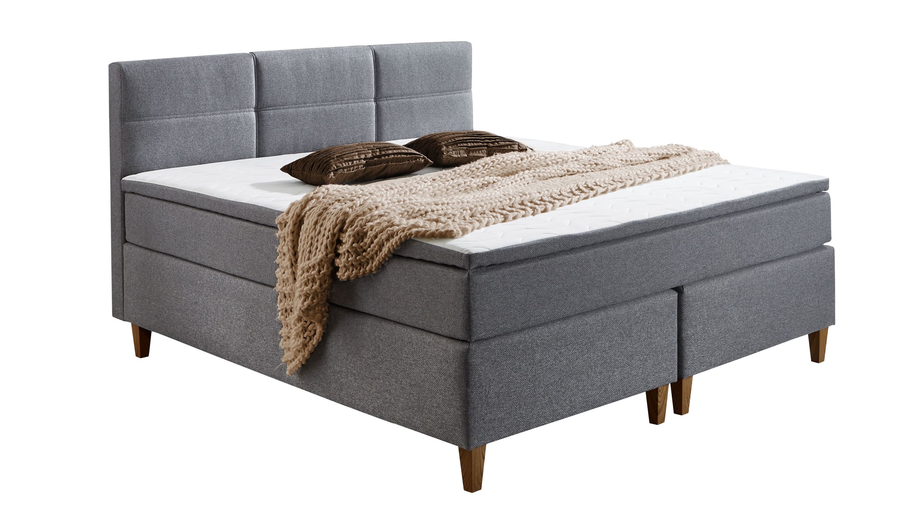 Boxspringbett Kenora grauer Bezug 50512-710  Liegefläche ca. 180 x 200 cm