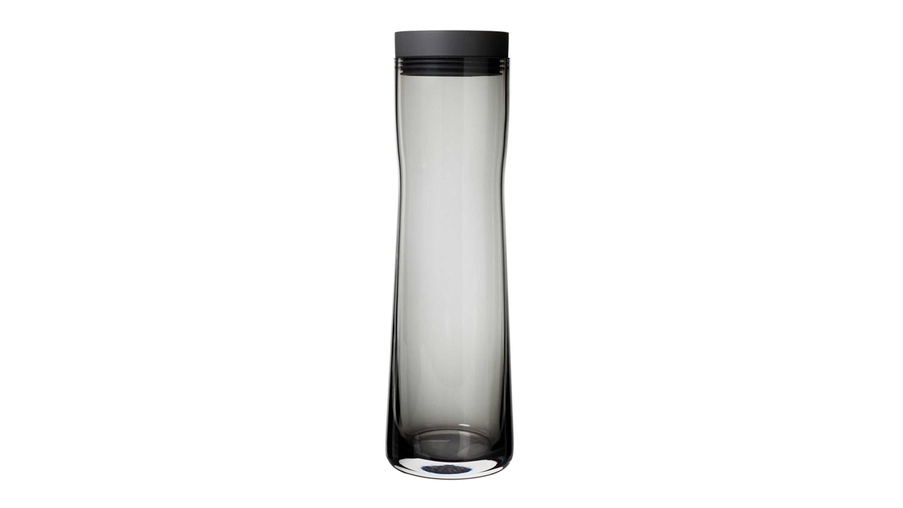 blomus Wasserkaraffe Splash schwarzes Silikon & Glas, Edelstahl  ca. 1000 ml