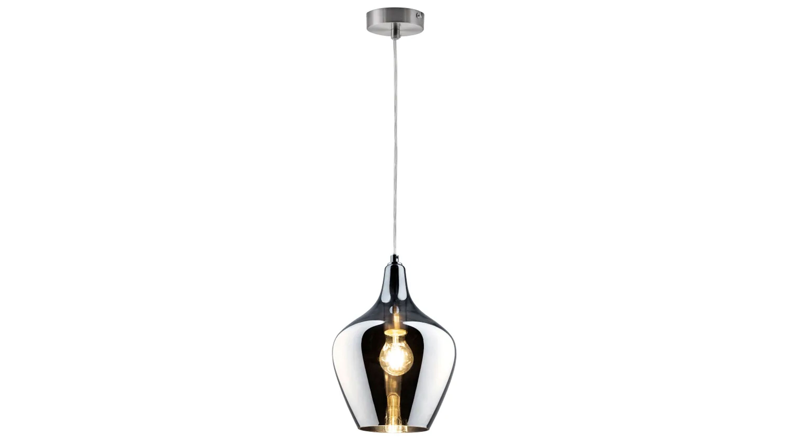 GLOBO Hängelampe Paso rauchfarbenes Glas & Nickel - Durchmesser ca. 22 cm