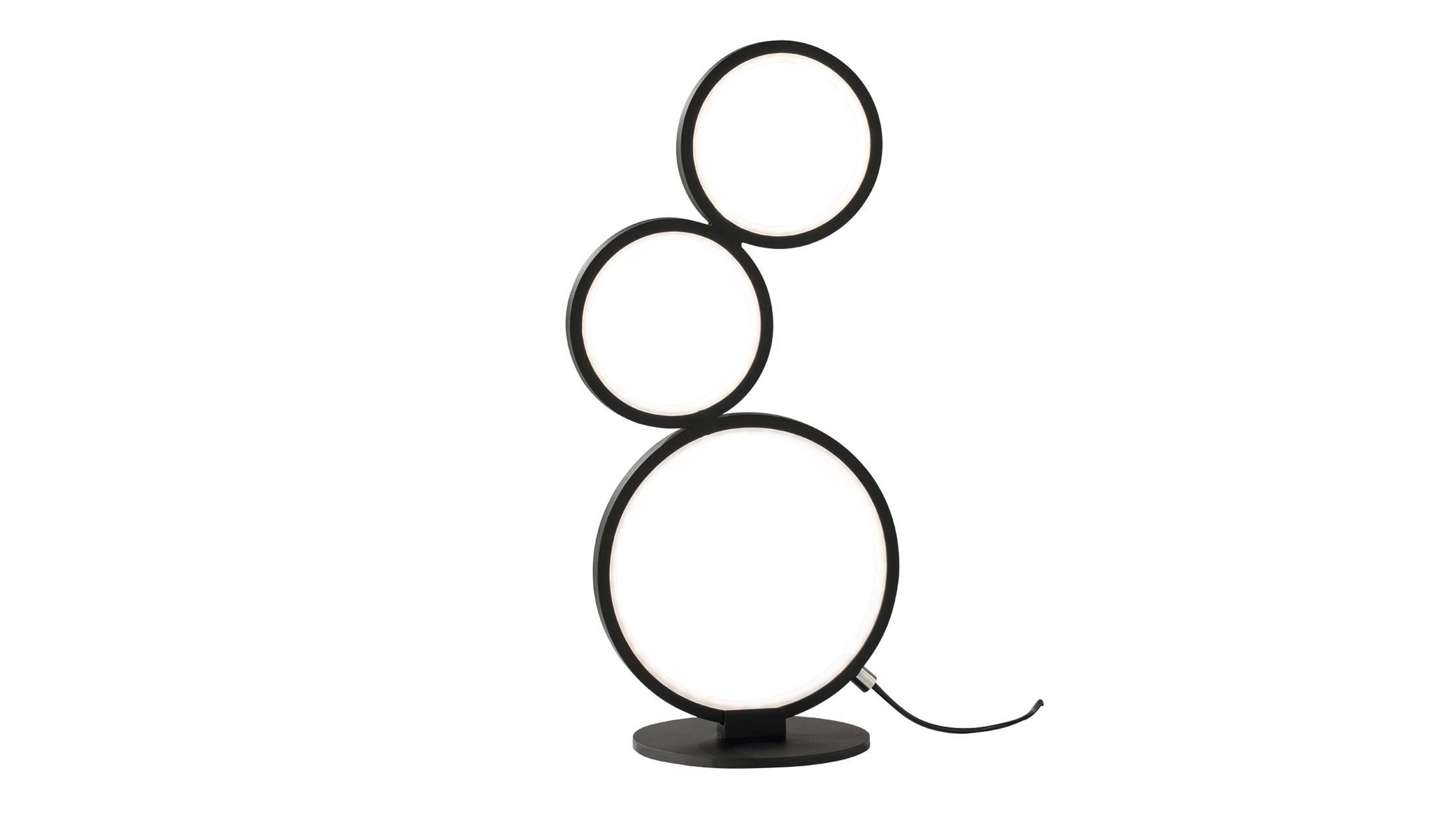Trio Tischlampe Rondo mattschwarzes Metall  Höhe ca. 45 cm