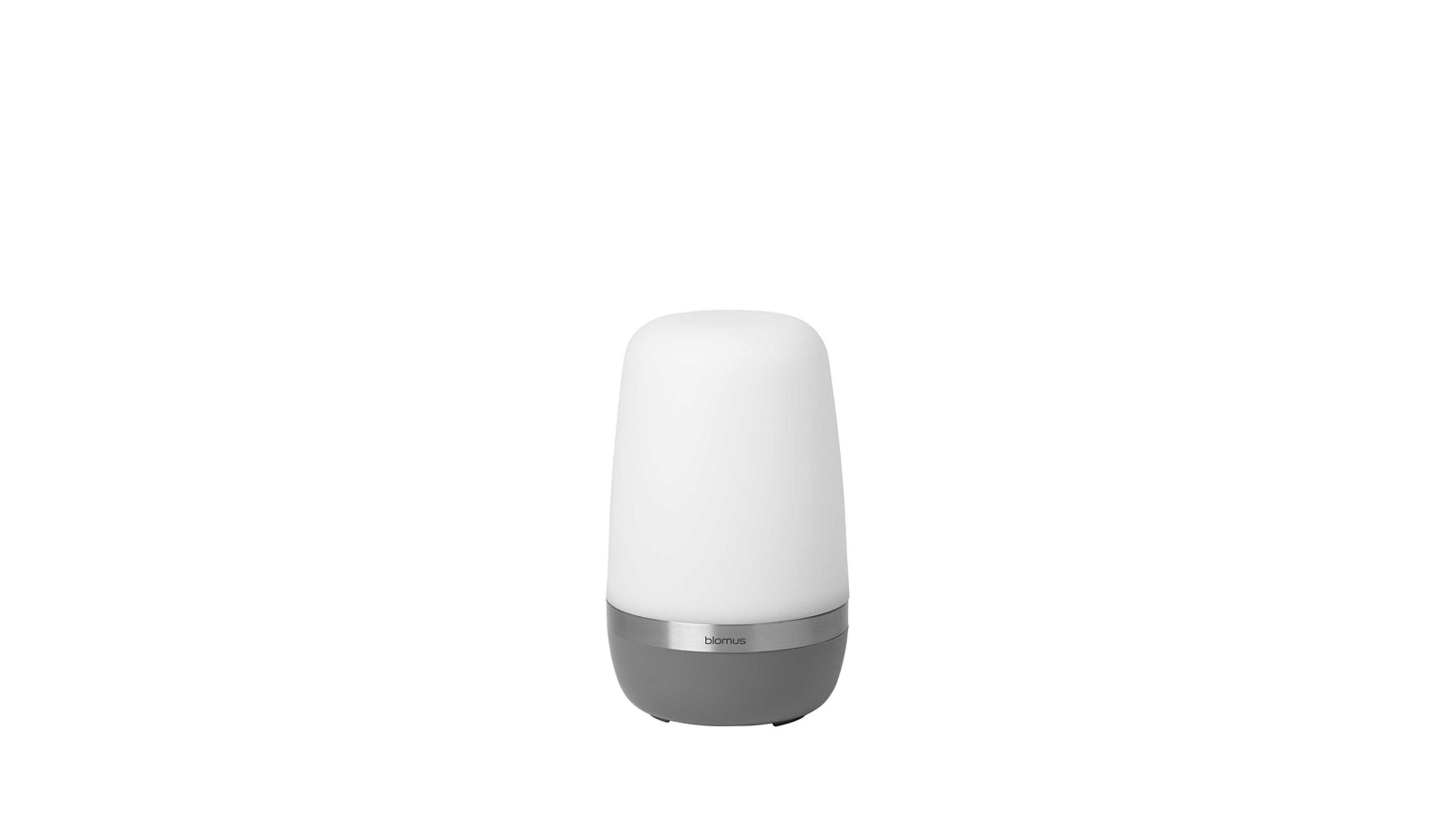 blomus mobile Outdoor LED-Tischleuchte Spirit warmgrauer Kunststoff & Edelstahl  Höhe ca. 15 cm