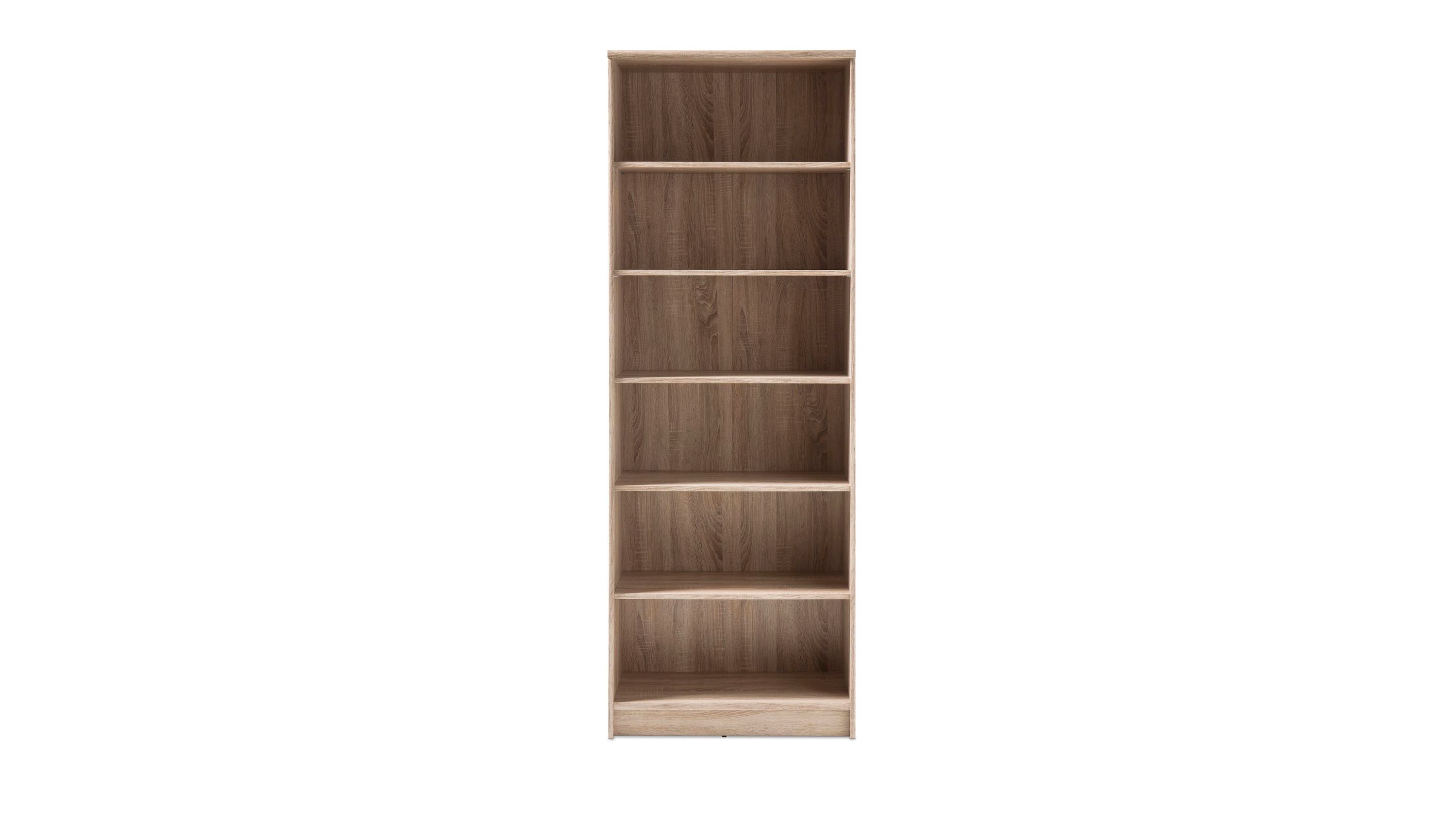 Bücherregal als Wohnzimmermöbel Sonoma eichefarbene Kunststoffoberflächen  Höhe ca. 198 cm, fünf Böden