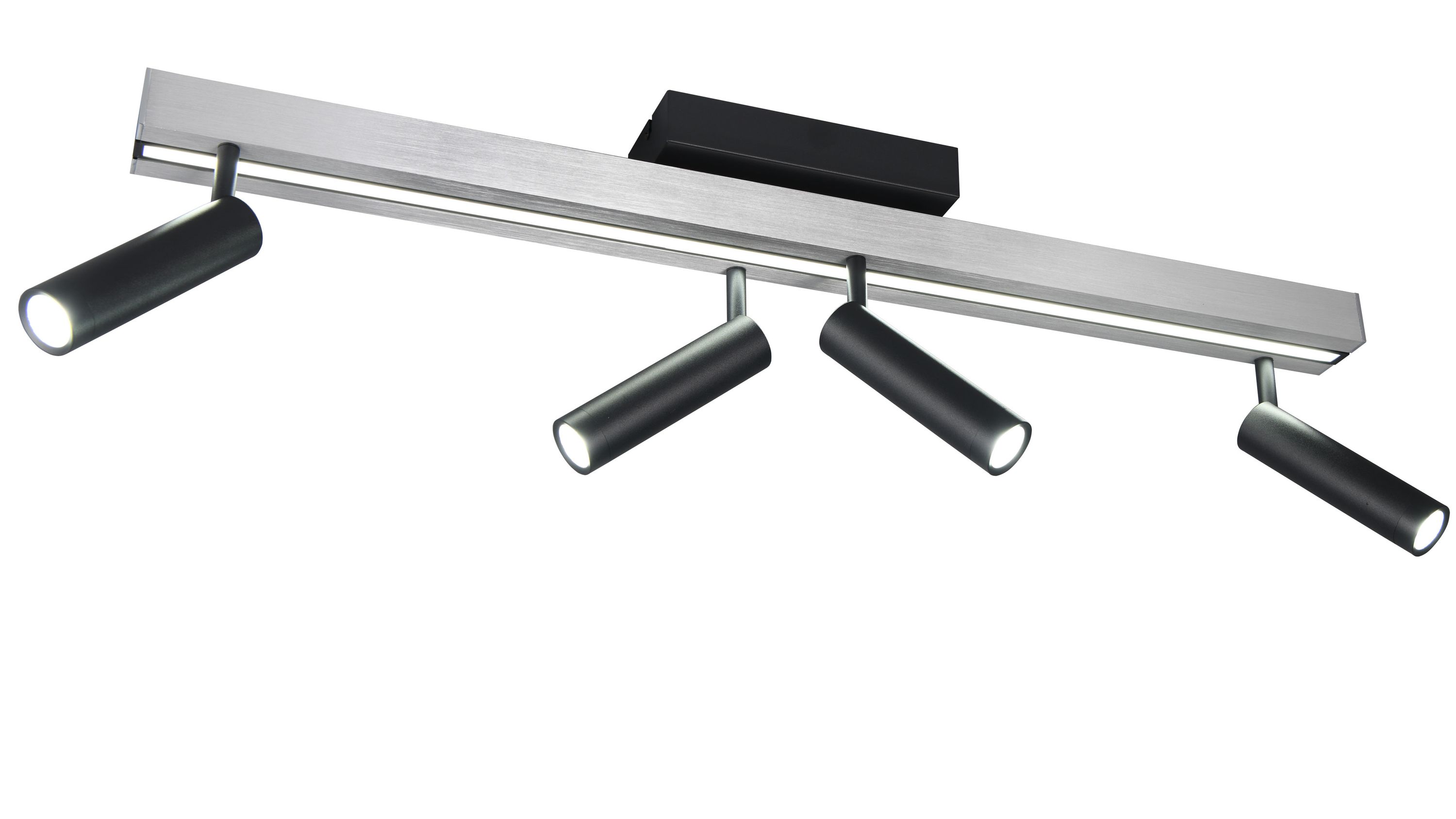 TRIO Deckenleuchte Zeno Aluminium  Breite ca. 133 cm