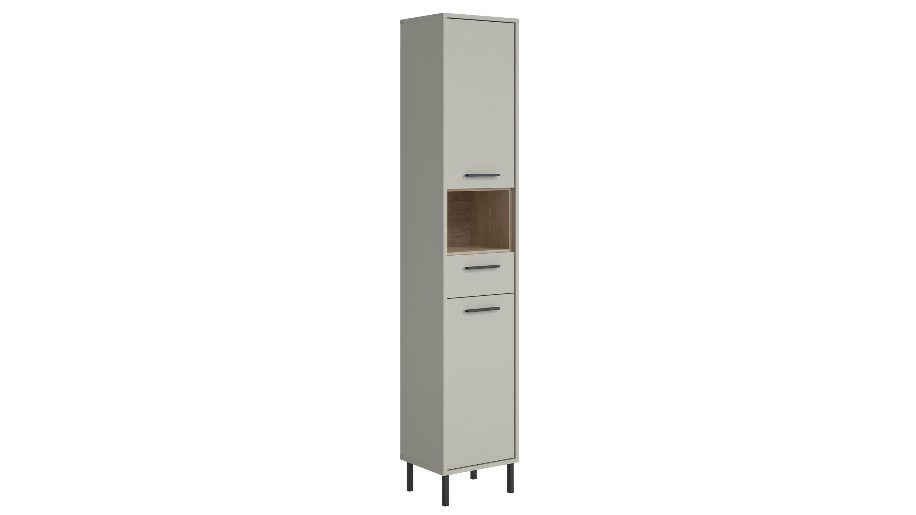 Badprogramm Empoli - Hochschrank Cashmere & Cremona Eiche - ca. 36 x 184 cm