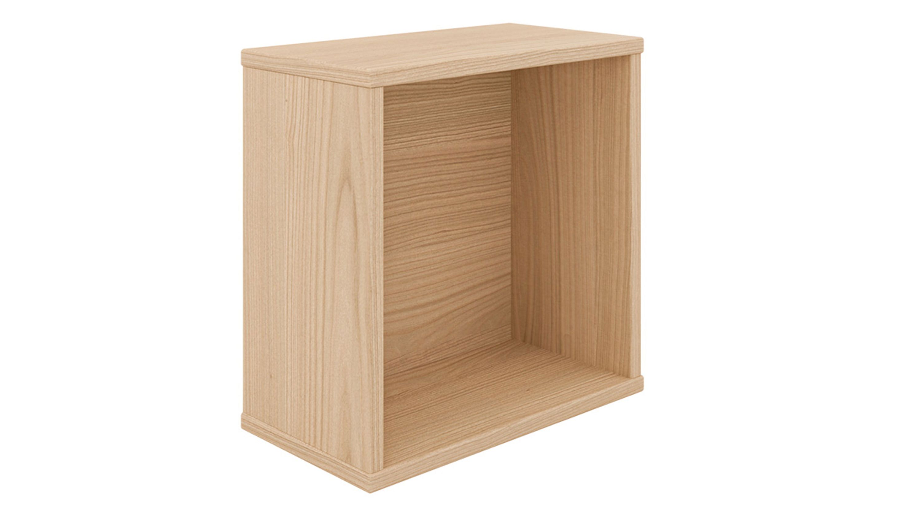 Wandbox in Holzoptik rechteckig offen Offene rechteckige Wandbox in hellbrauner Holzoptik