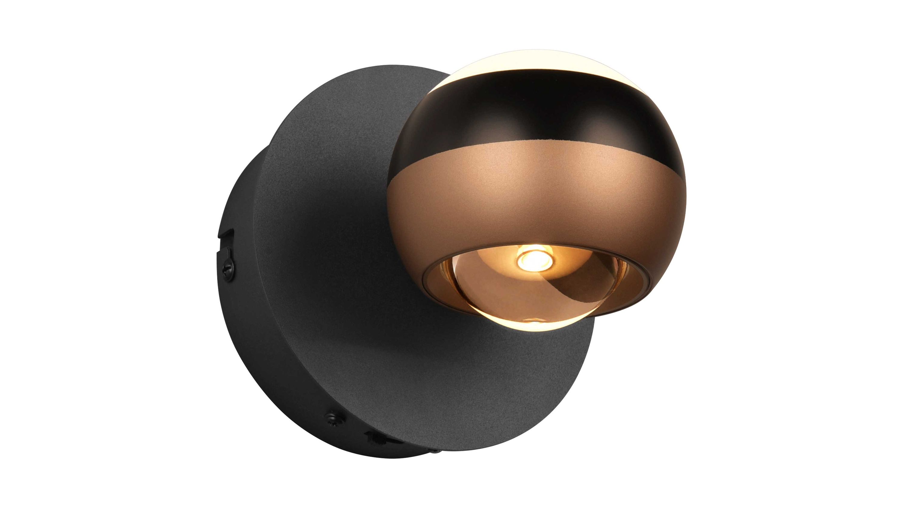 TRIO Leuchten Serie Orbit - Wandspot mattschwarzes Metall - Durchmesser ca. 14 cm