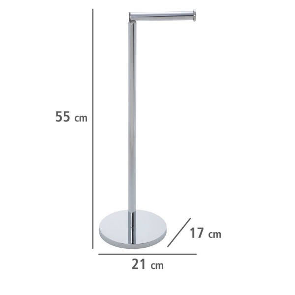 Metallständer mit 55 cm Höhe, 21 cm rundem Fuß und 17 cm Arm, frontal fotografiert