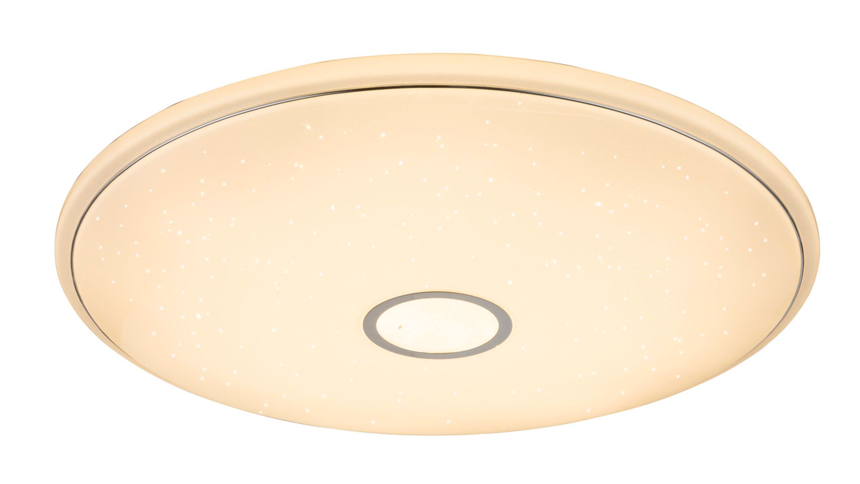 Runde Deckenleuchte mit opalfarbenem Glas und mittigem Lichtkreis