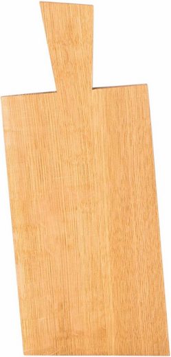 Langes Schneidebrett aus geöltem Holz mit Griff mit glatter Oberfläche