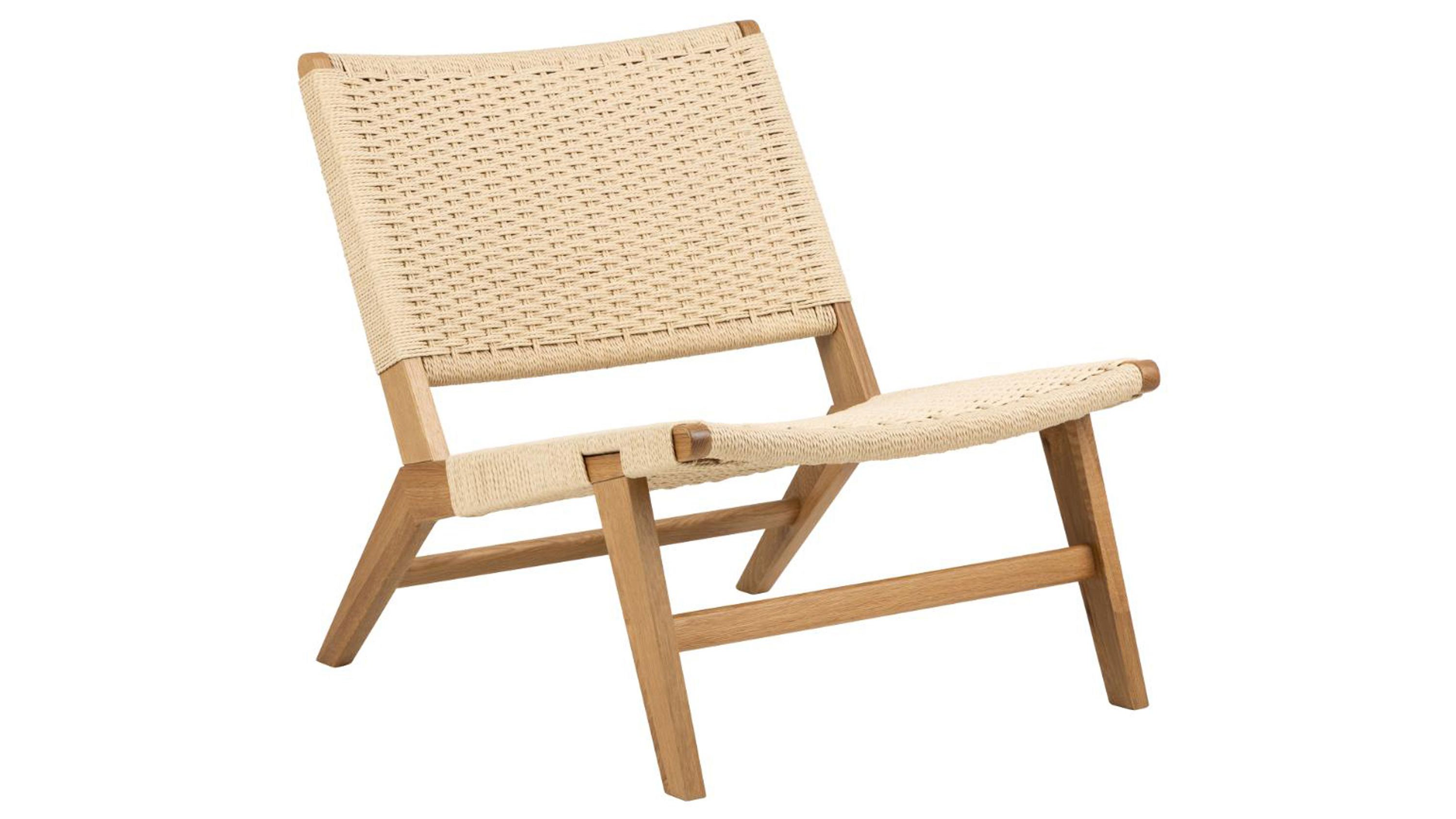 Lounge-Sessel Carson Cremefarben & Eichegestell
