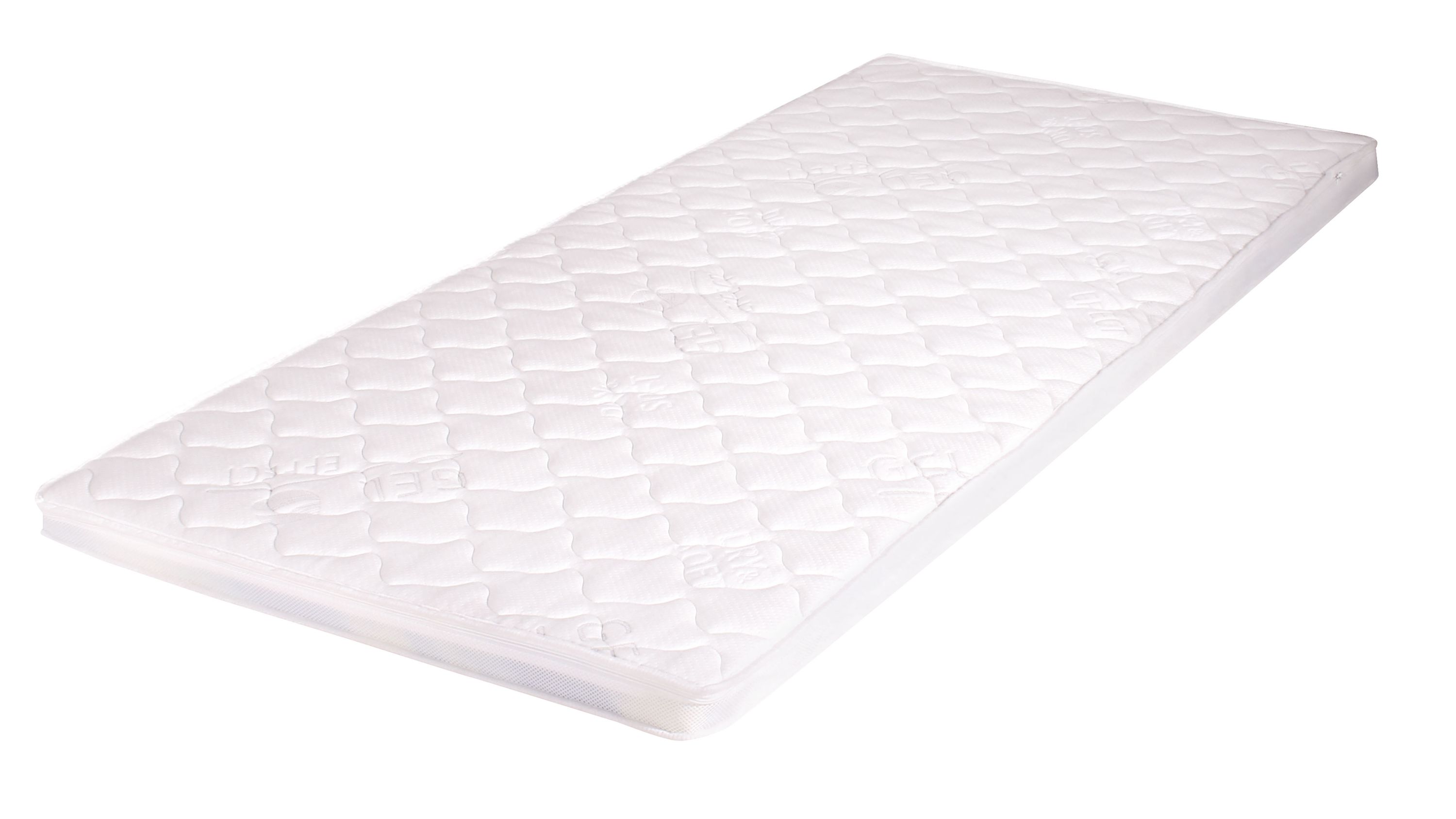 Weißer gepolsterter Topper mit gestepptem Muster für Boxspringbett