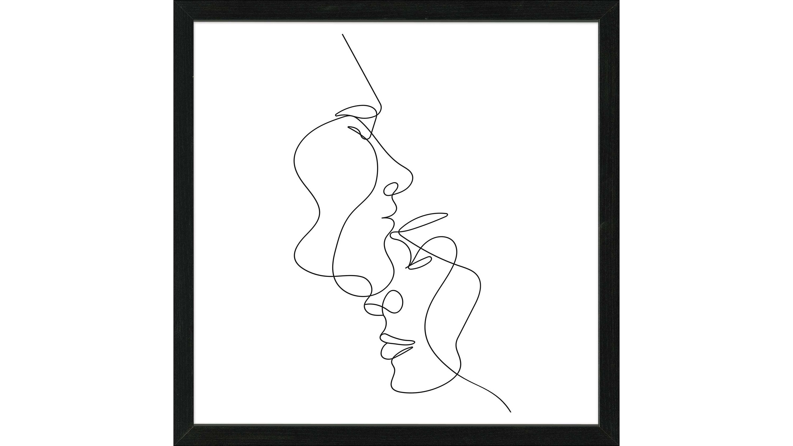 PRO®ART Kunstdruck Line Art Faces IV Weiß & Schwarz - ca. 35 x 35 cm