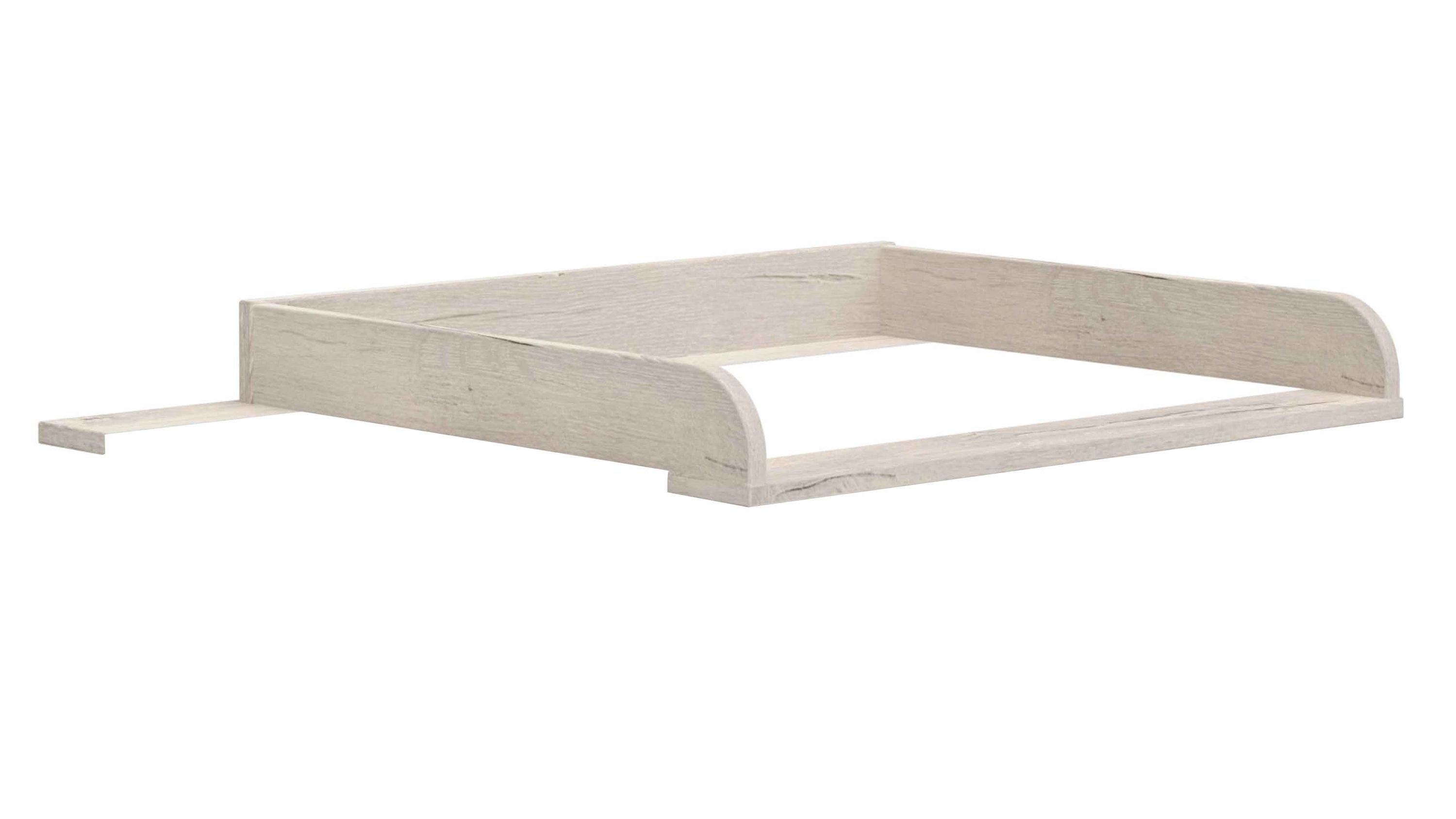 Wickelaufsatz mit erhöhten Seitenwänden in heller Holzoptik