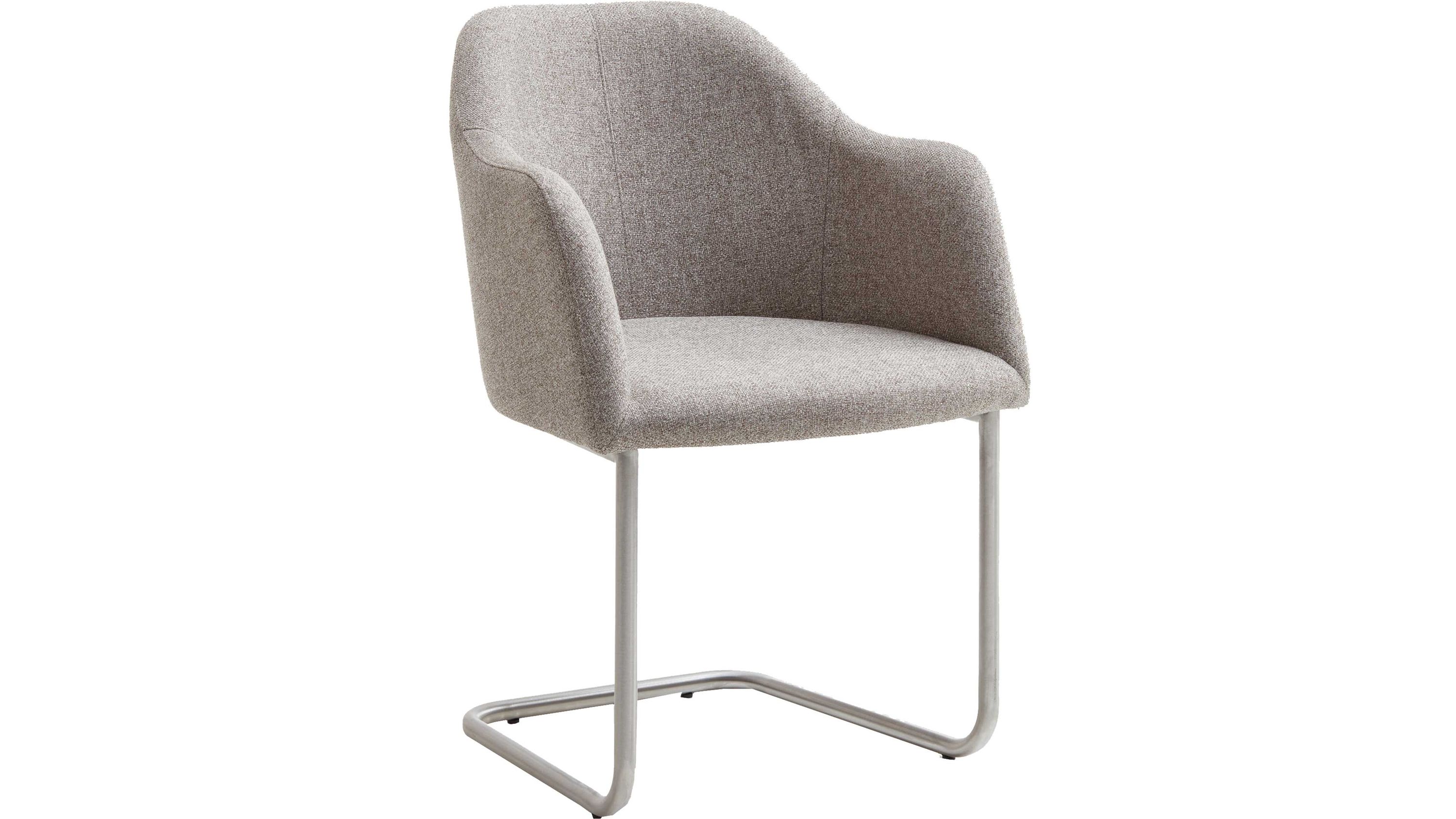 Armlehn-Schwingstuhl Charly schlammfarbener Webstoff Nexus 9013 & Edelstahlgestell