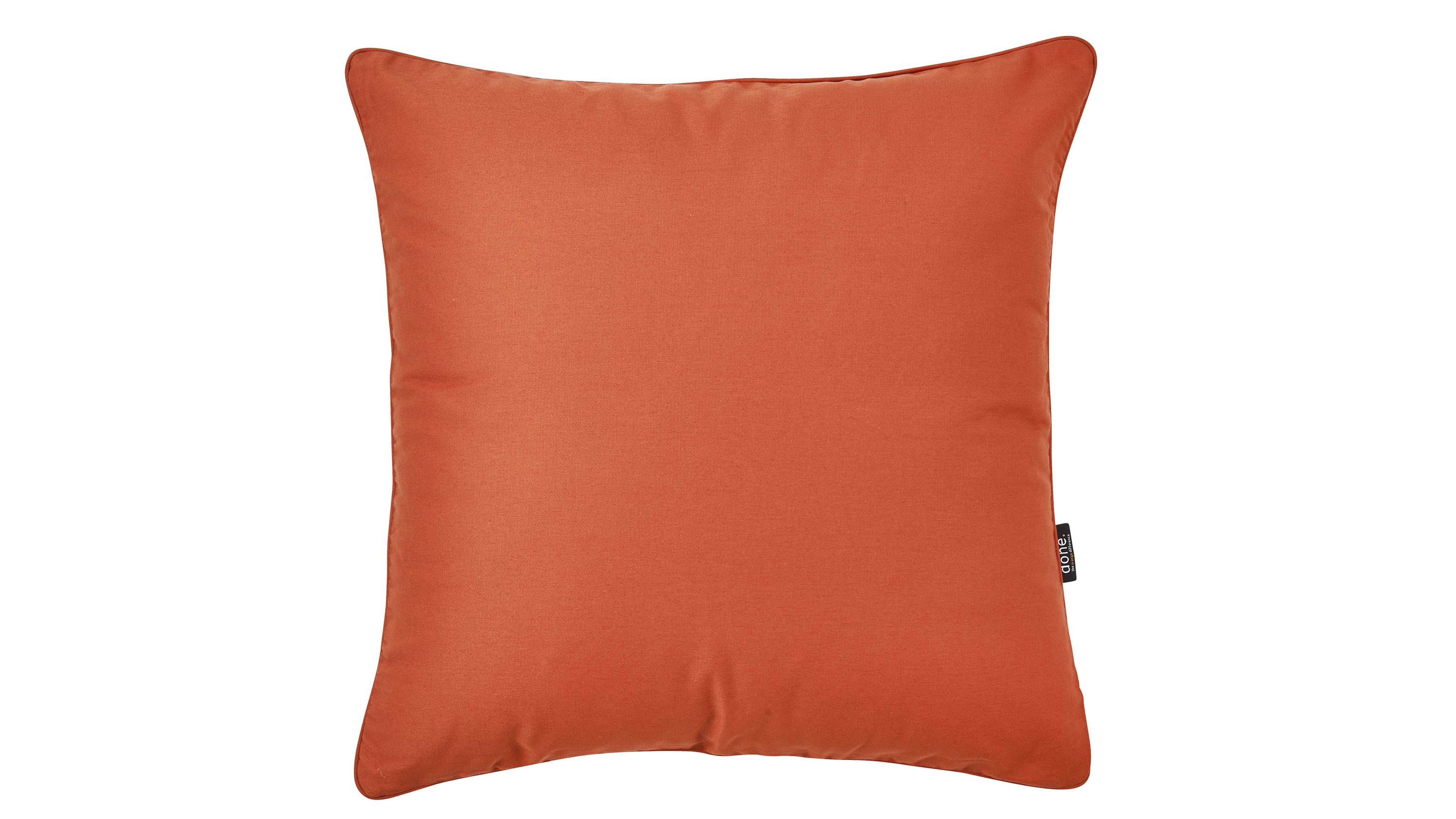 done.® Kissenhülle Cushion Uni rostfarbener Panamabezug - ca. 45 x 45 cm