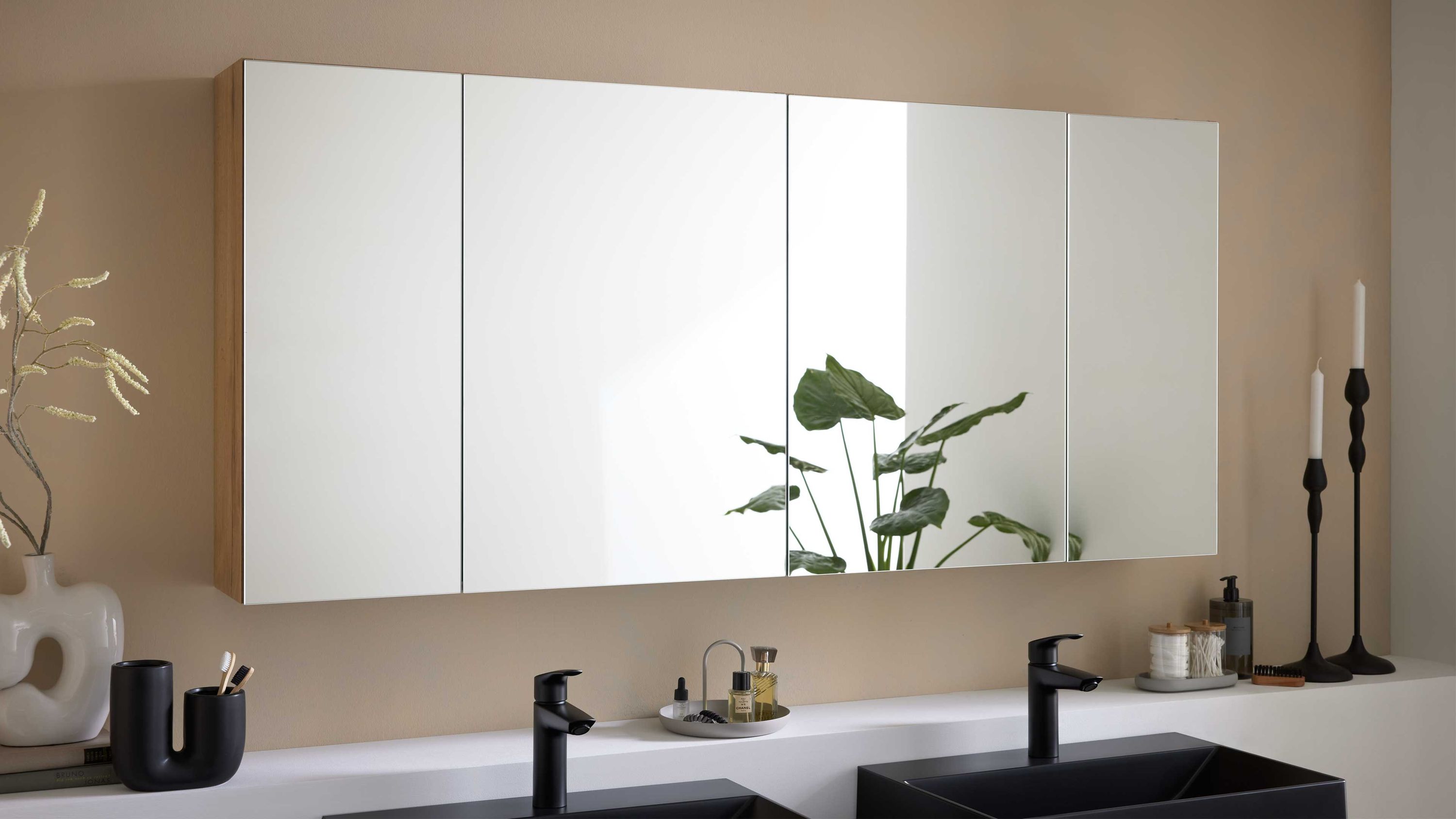 Interliving Bad Serie 7198  Spiegelschrank-Set zweiteilig, Länge ca. 160 cm