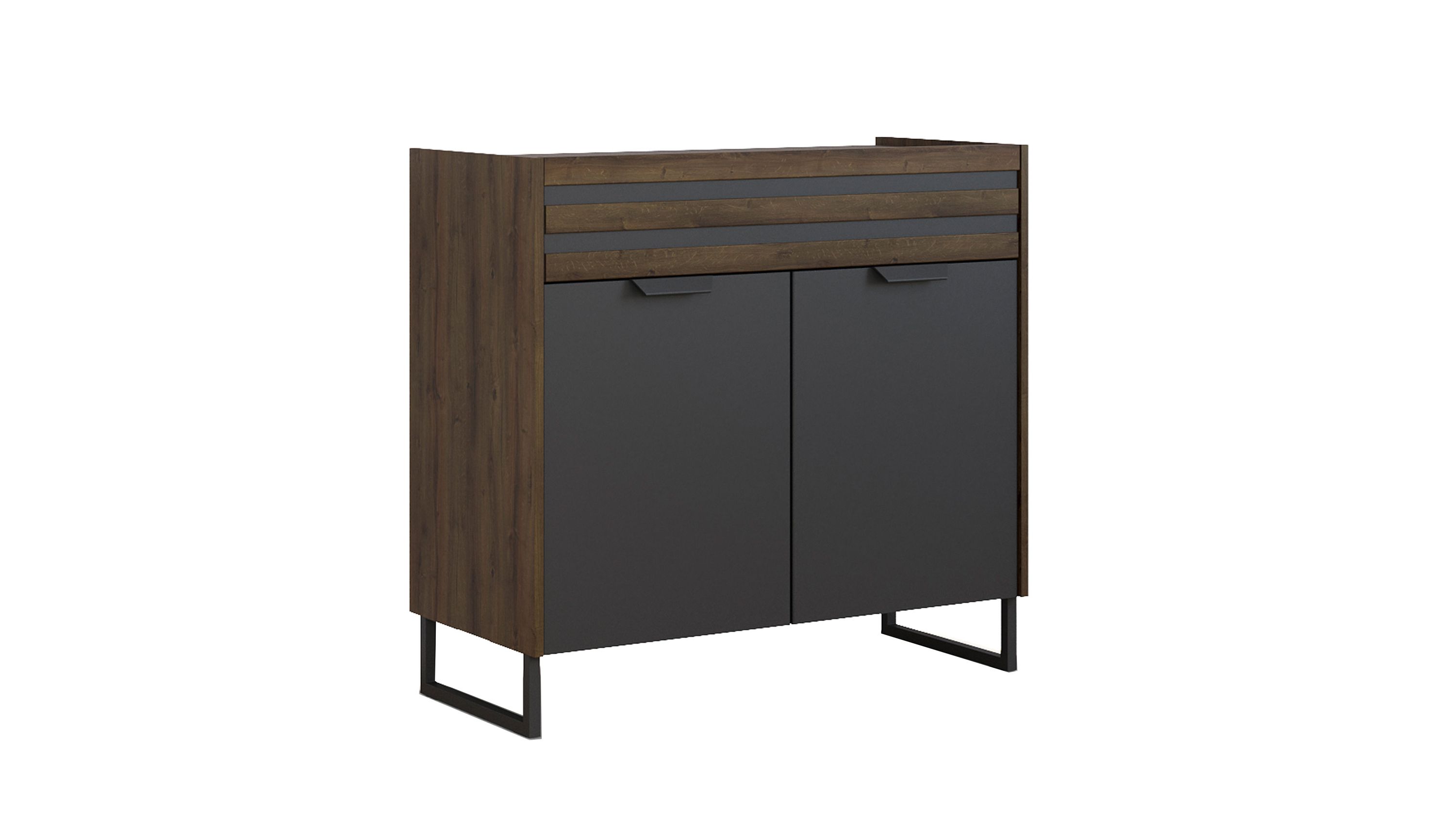 rauch ORANGE Kommode Barea Grau-Metallic & Atlantic Oak - ca. 96 x 87 cm