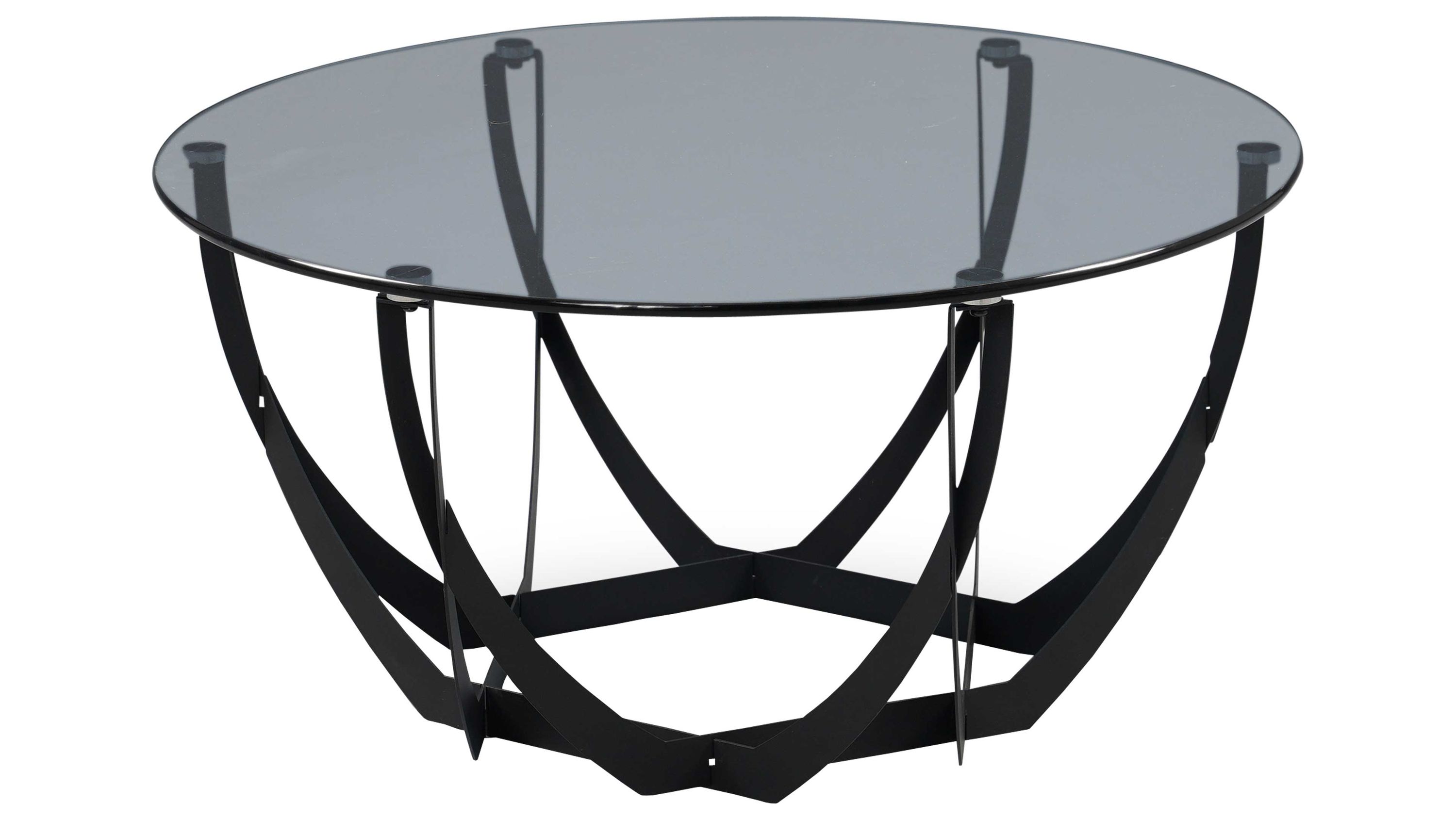 Couchtisch Maya 2 Grau & Schwarz - Durchmesser ca. 80 cm