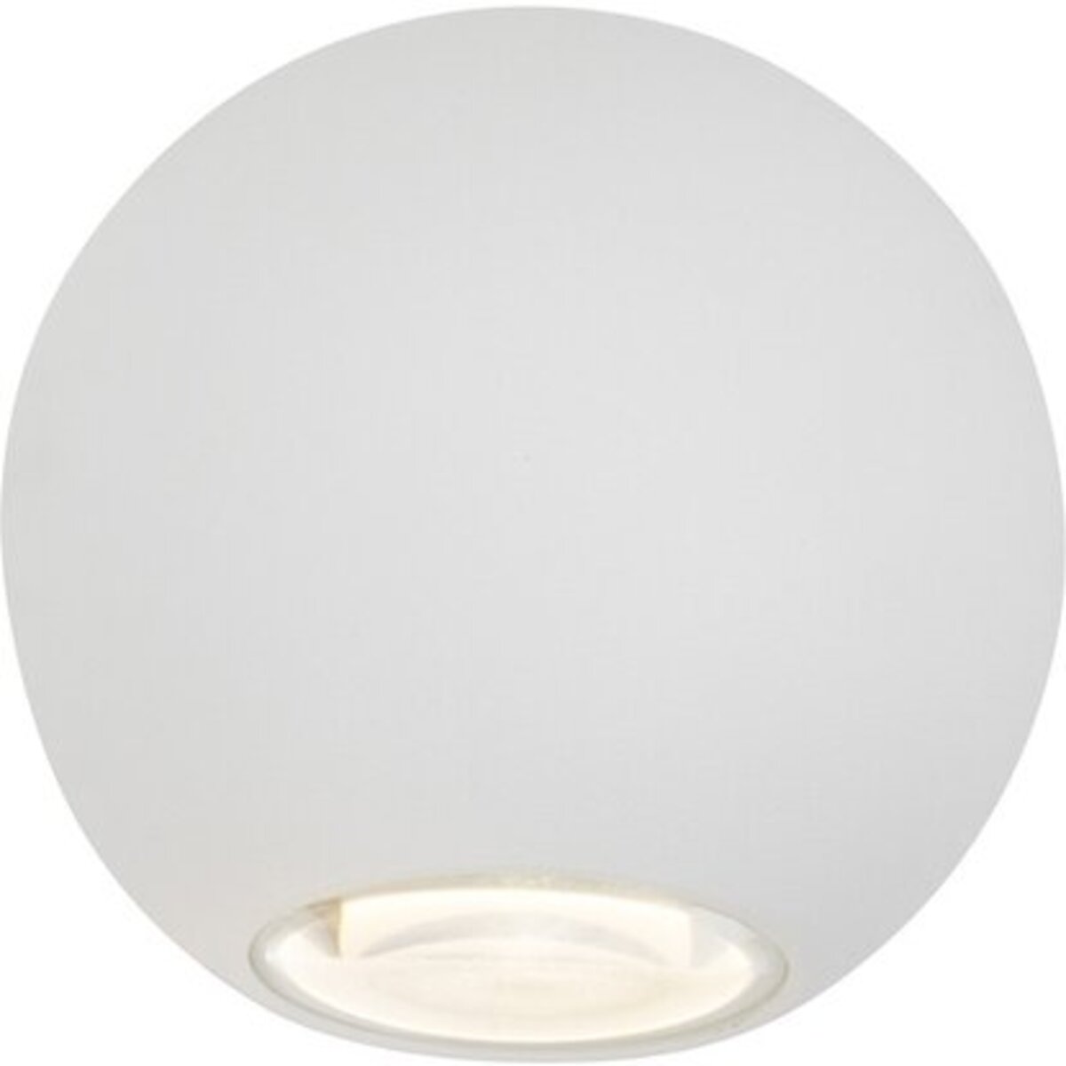 Brilliant AG Wandleuchte  Weiße Kugelleuchte aus Alu-Druckguss und Glas  nicht dimmbar Weiße  kugelförmige Wandleuchte aus Aluminium-Druckguss und Glas; frontal fotografiert