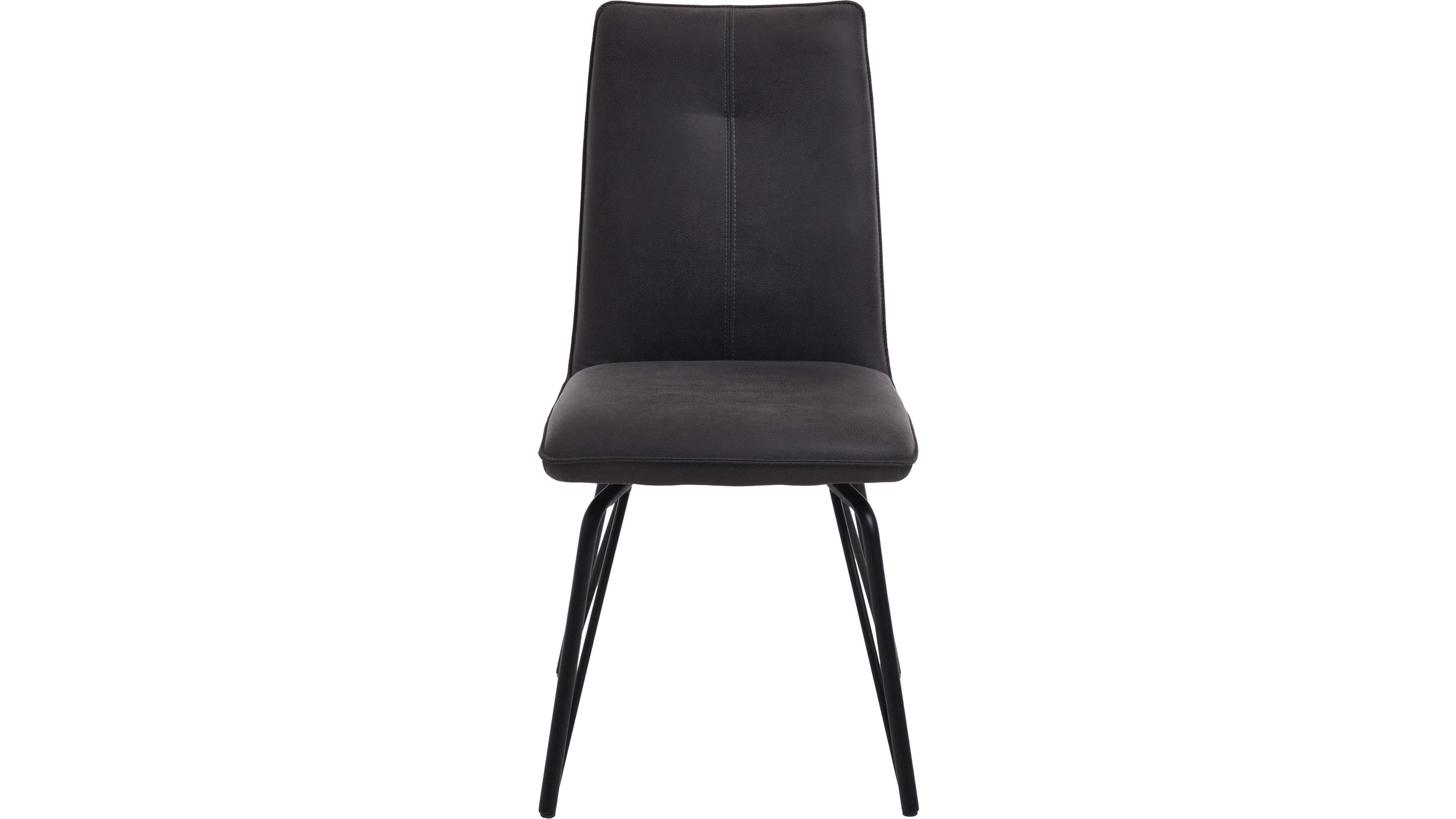 HABUFA® Esszimmerstuhl Bella schwarzer Velours Rocky & schwarze Metallfüße