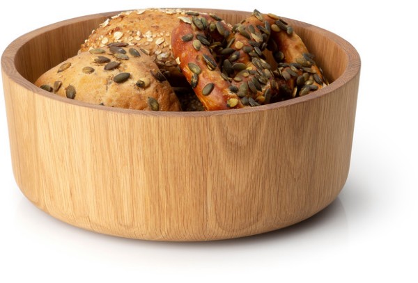 Holz-Schüssel mit Brotstücken  klassisch geölt