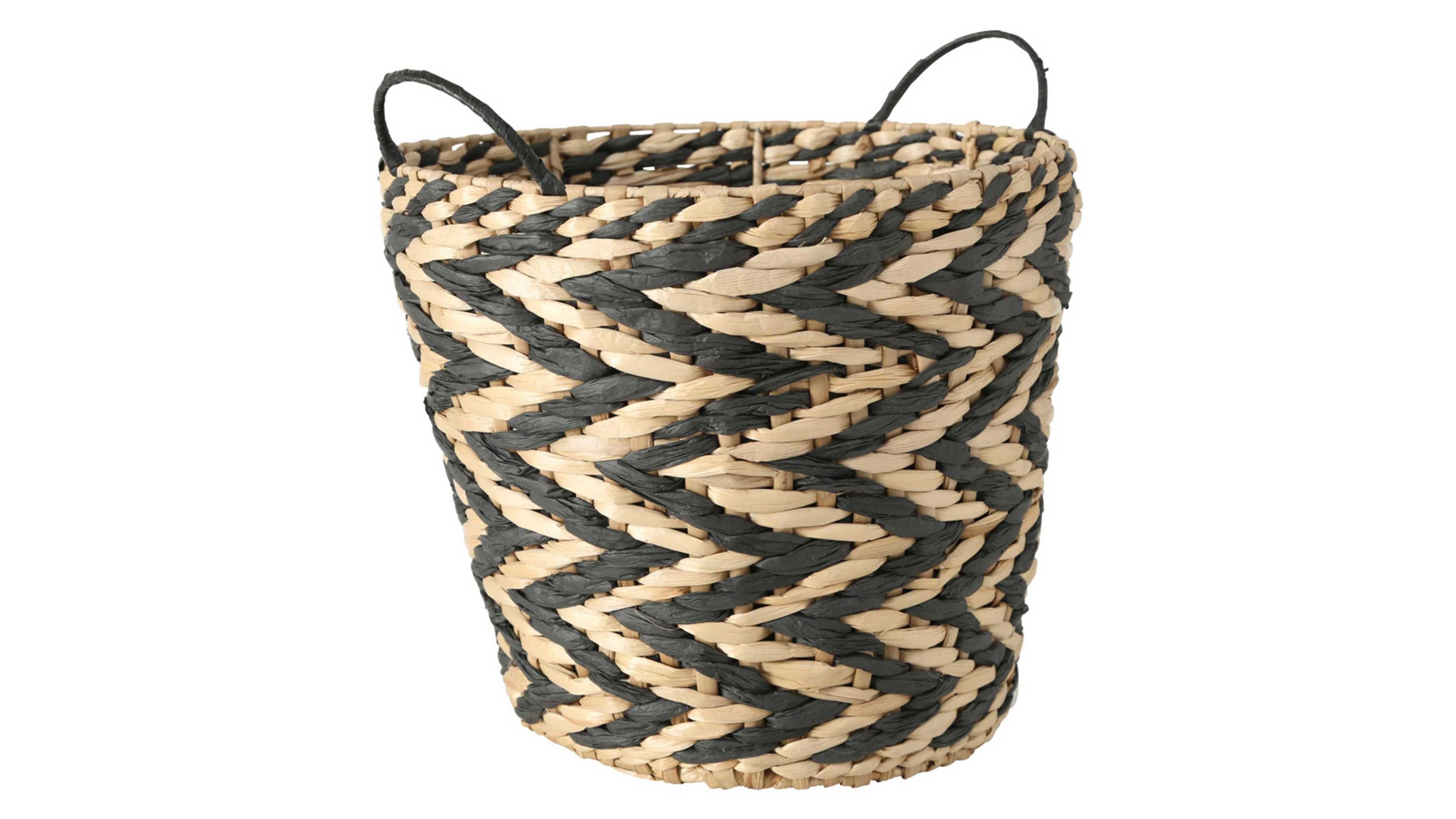 Korb Moira Strohgeflecht  Höhe ca. 28 cm, Zickzackmuster