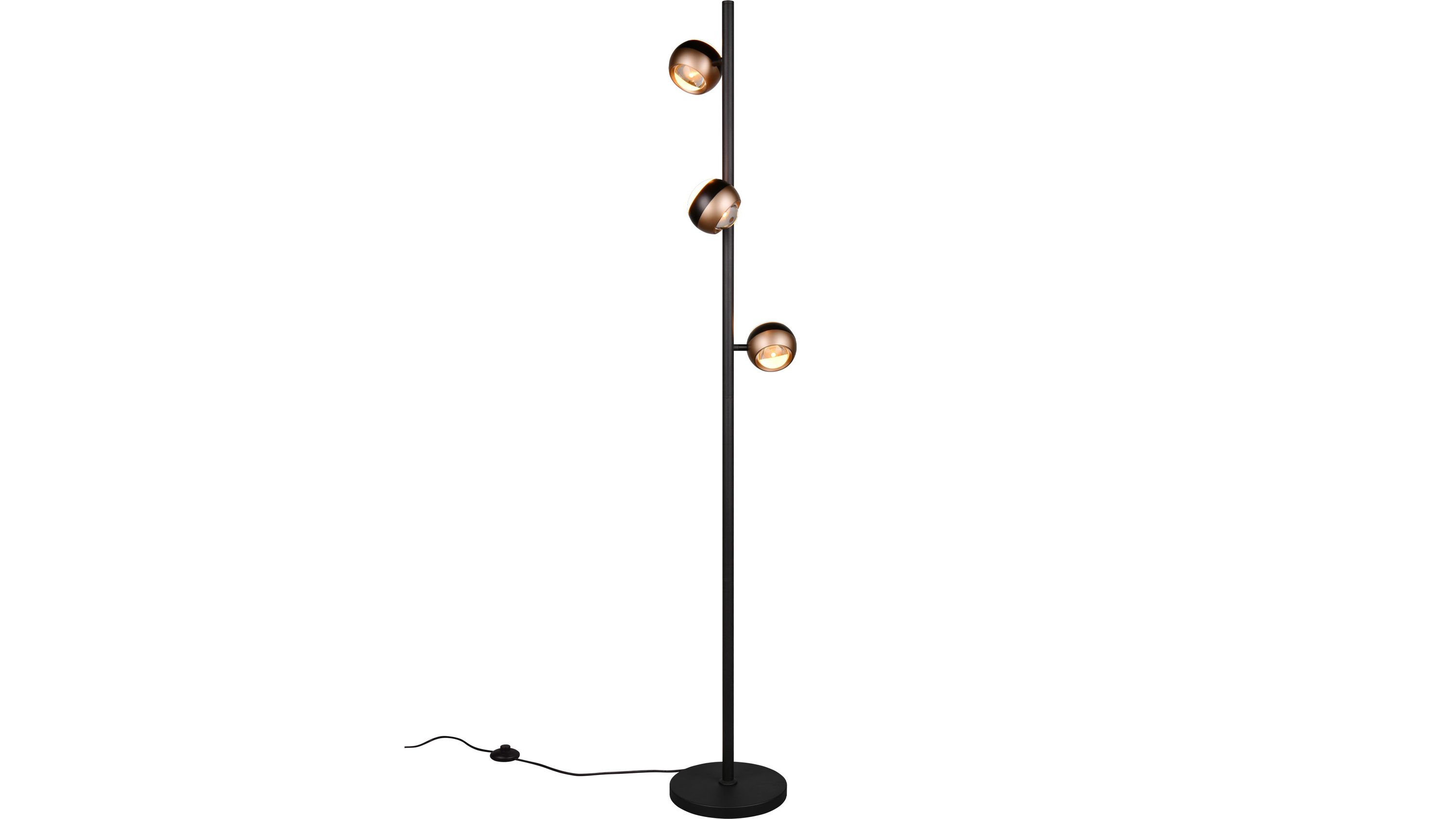 TRIO Leuchten Serie Orbit - Stehleuchte mattschwarzes Metall - Höhe ca. 150 cm
