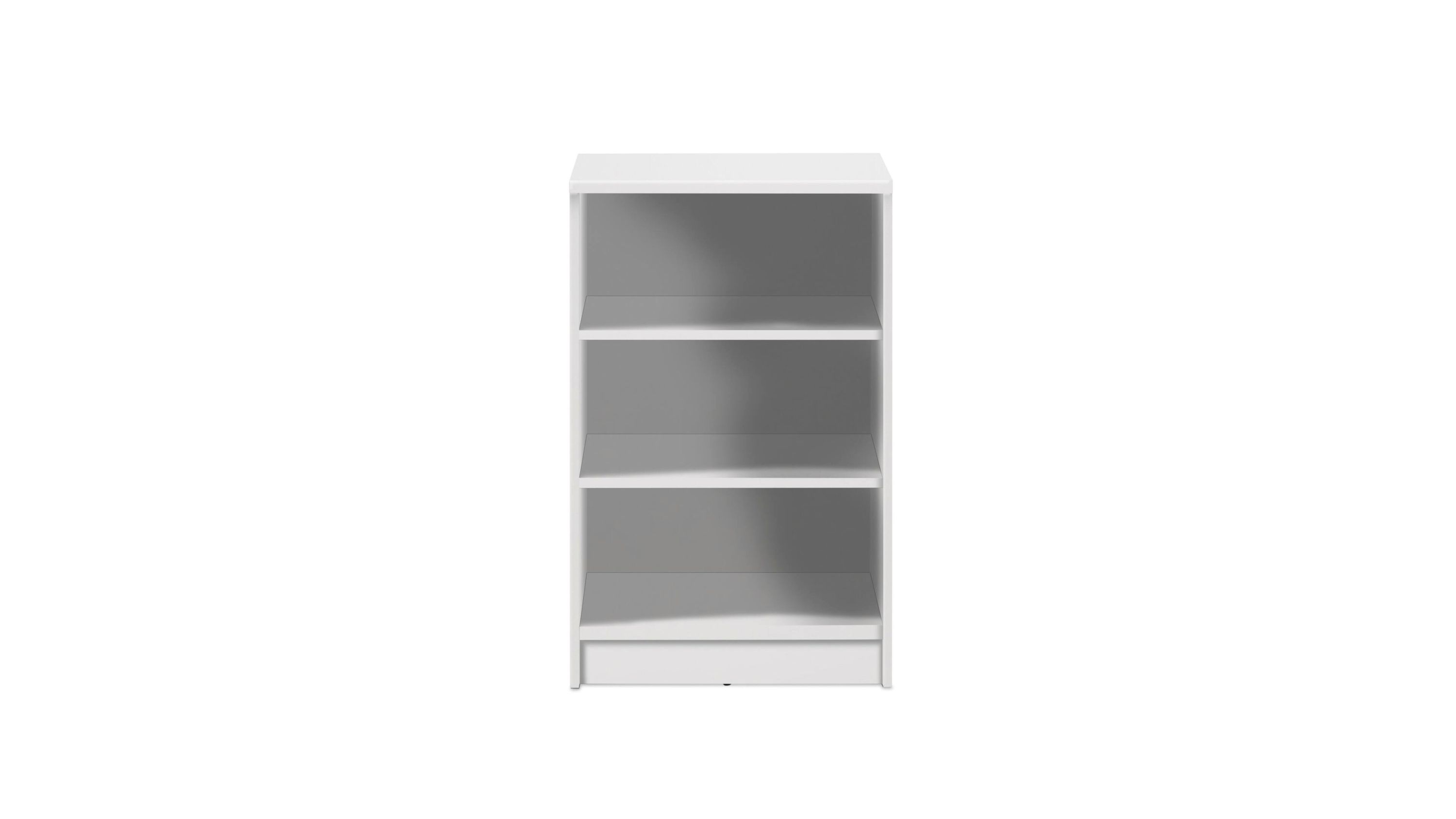 Bücherregal als attraktives Kleinmöbel weiße Kunststoffoberflächen  Höhe ca. 86 cm, zwei Böden