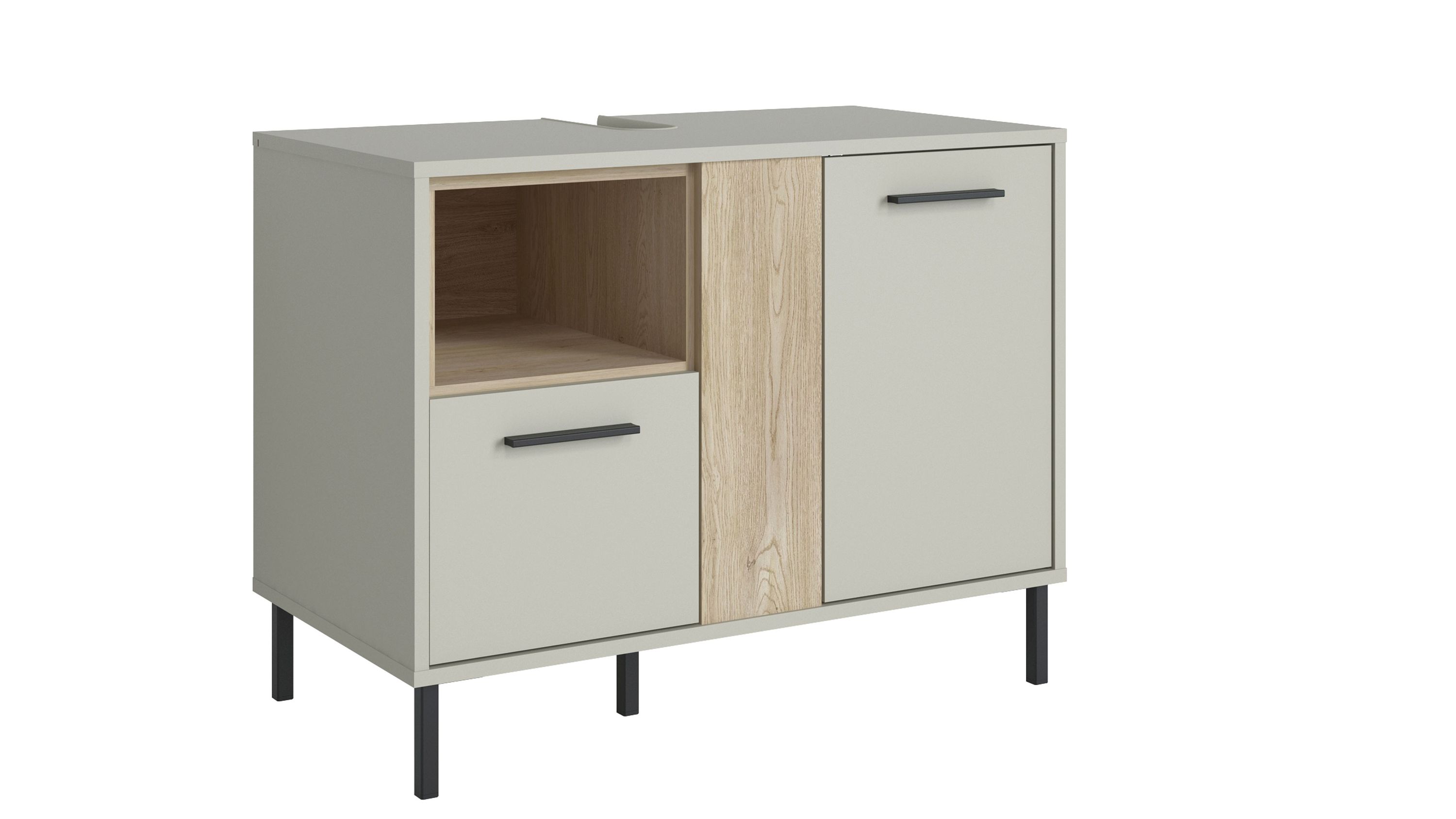 Badprogramm Empoli - Waschbeckenunterschrank Cashmere & Cremona Eiche - ca. 83 x 65 cm