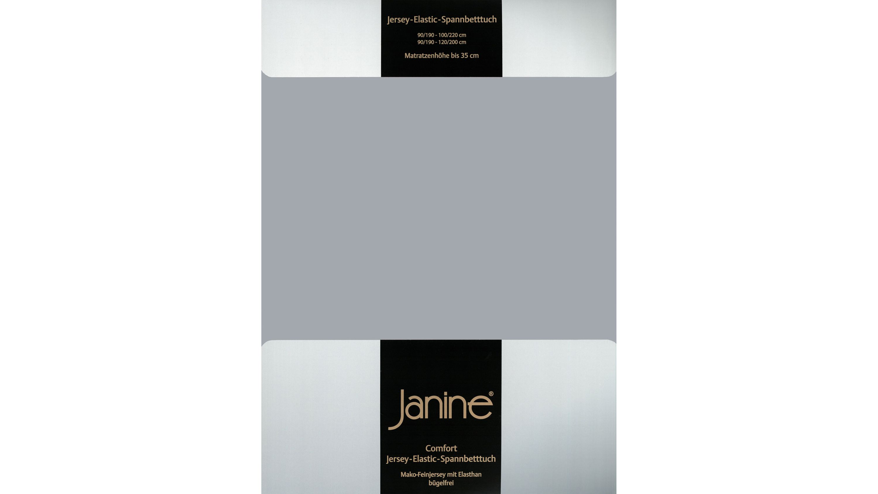 Spannbettlaken in grauer Farbe mit elastischem Jersey-Material