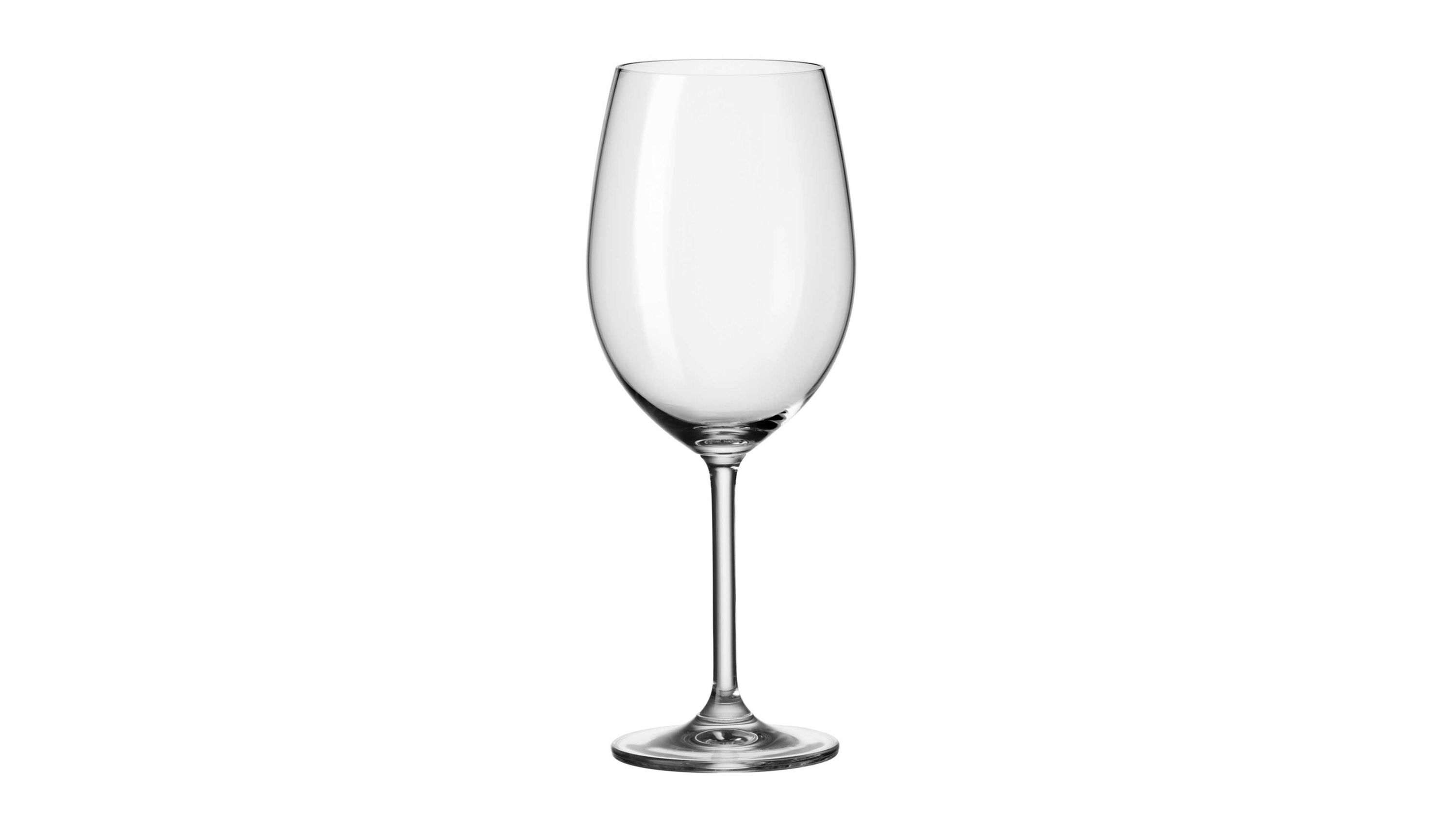 Klares Bordeauxglas mit langem Stiel und rundem Fuß