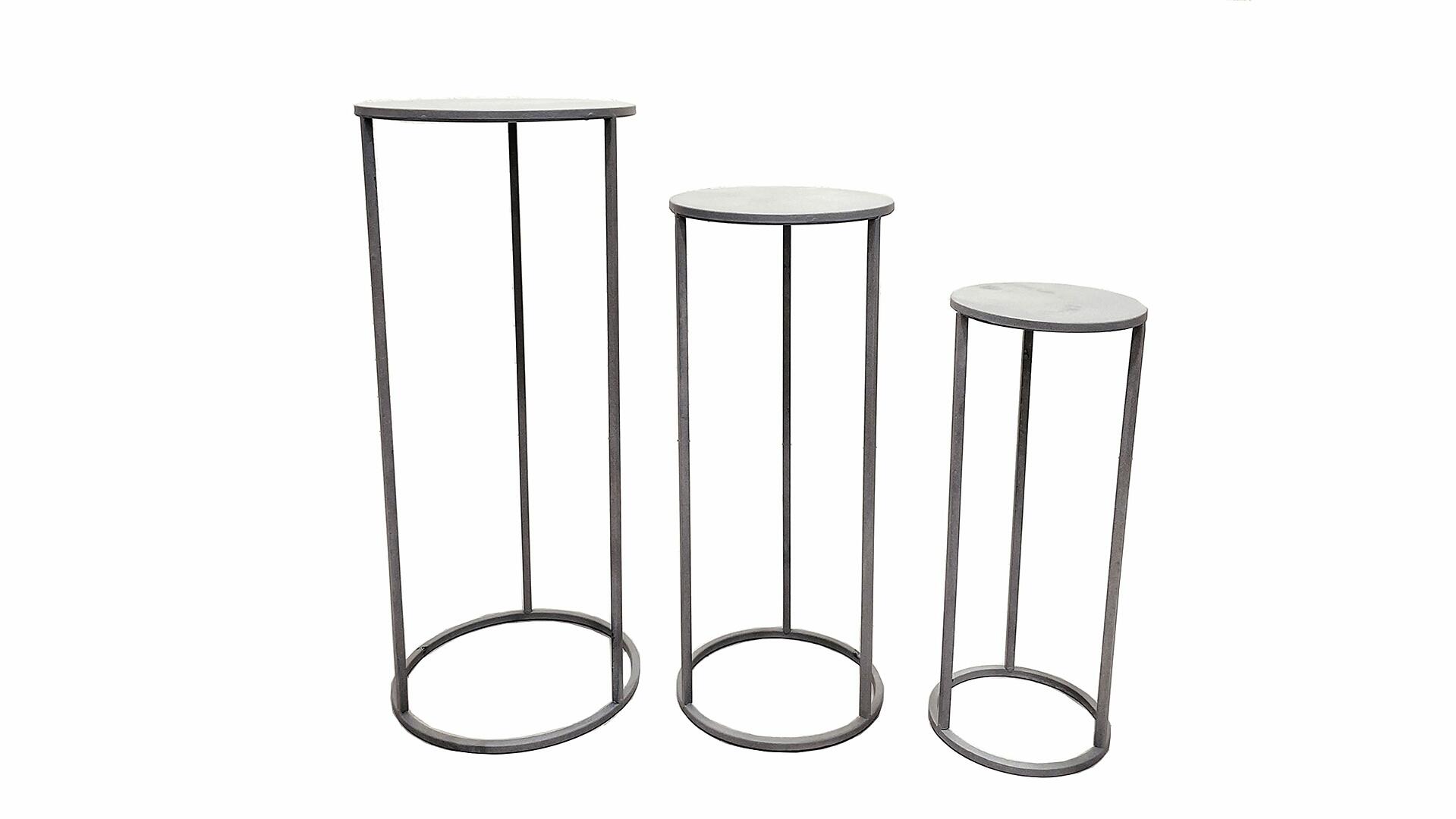 Blumensäule - 3er-Set Grau