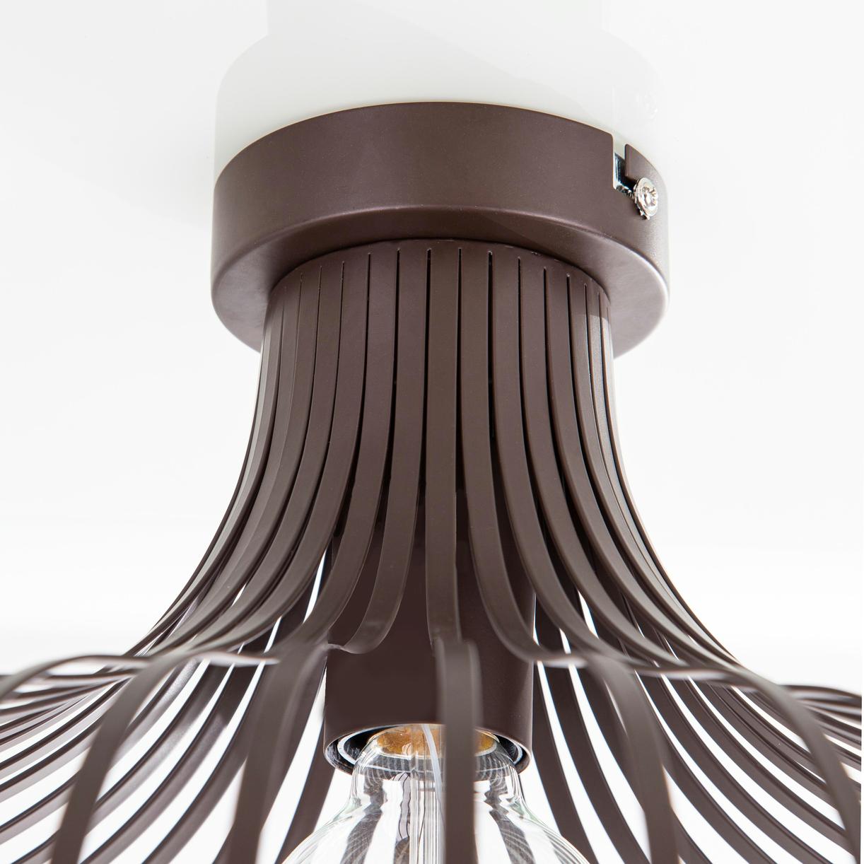 Nino Leuchten Lampe Metall braun Braune Metalllampe mit dekorativen Streben, Nahaufnahme