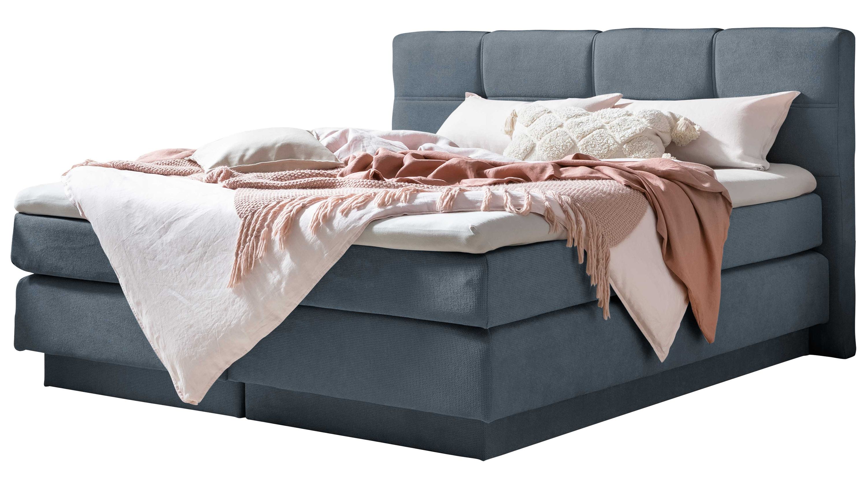 Boxspringbett Portage blauer Stoffbezug 50456-100  Liegefläche ca. 180 x 200 cm