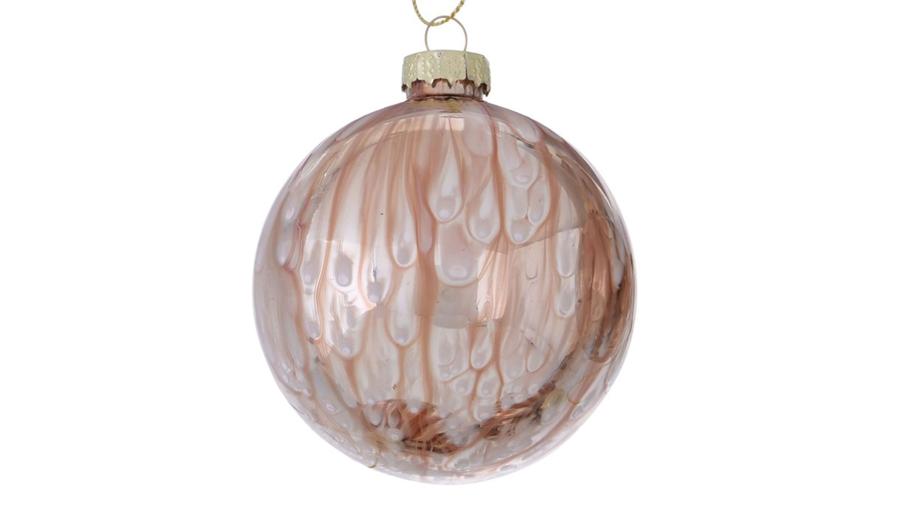 Weihnachtskugel Goldie II Braun marmoriert - Durchmesser ca. 10 cm