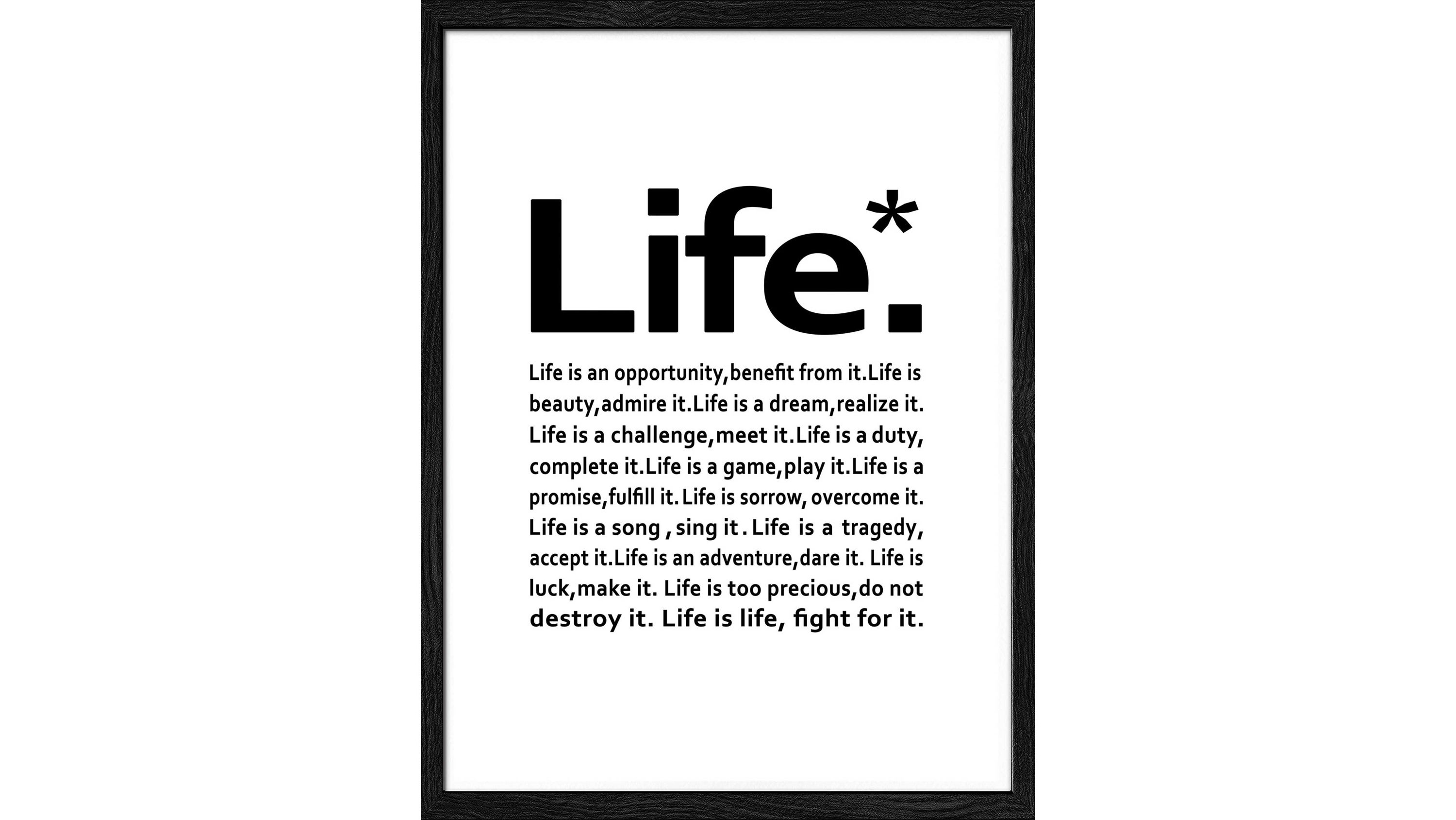 PRO®ART Kunstdruck Life Weiß & Schwarz - ca. 35 x 45 cm